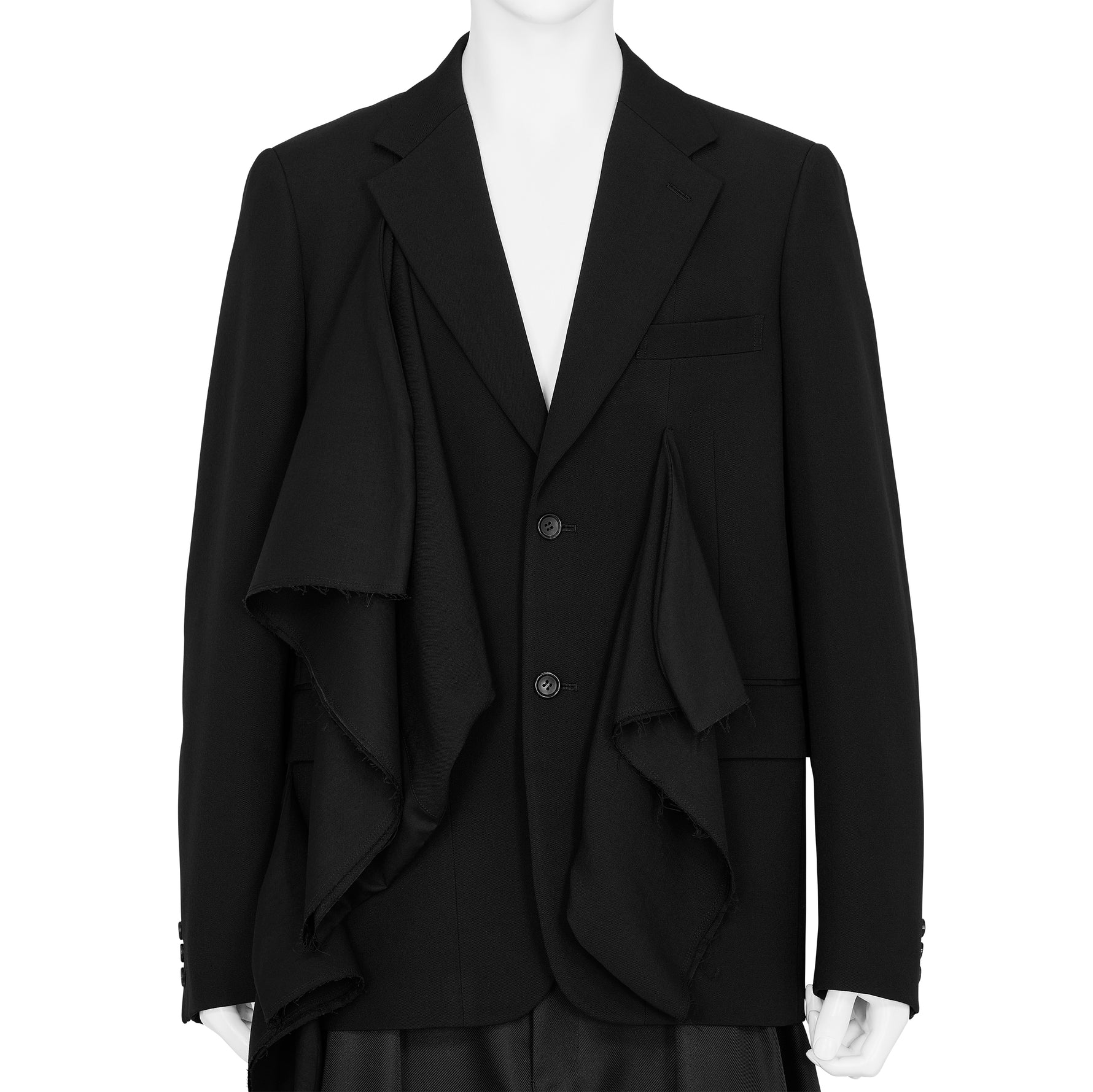 WOOL JACKET WITH PARTS BLACK