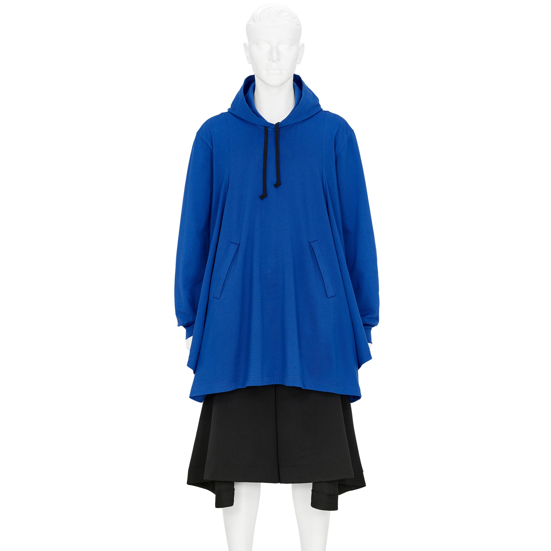 COTTON L/S TEE SHIRT WITH HOOD BLUE