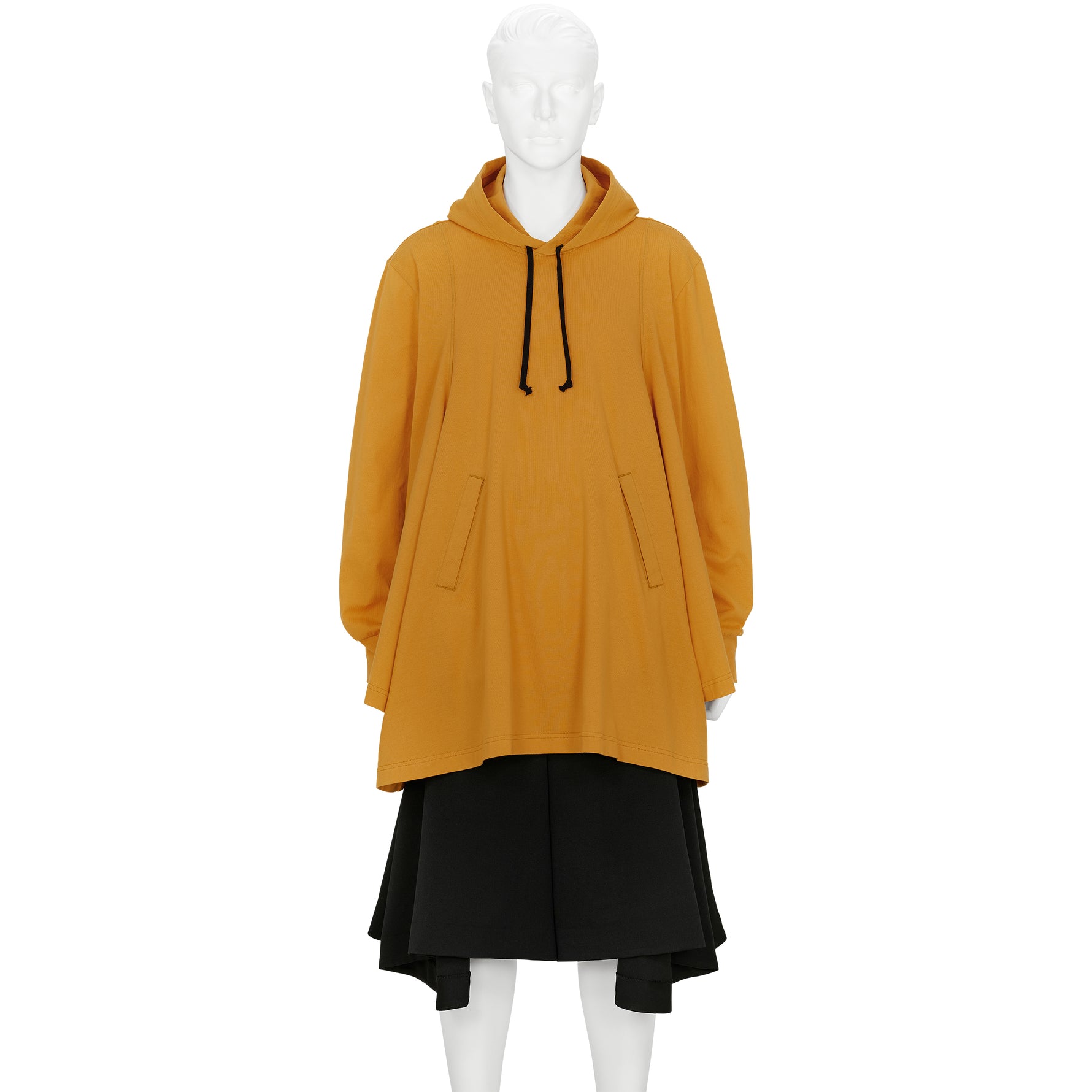 COTTON L/S TEE SHIRT WITH HOOD ORANGE