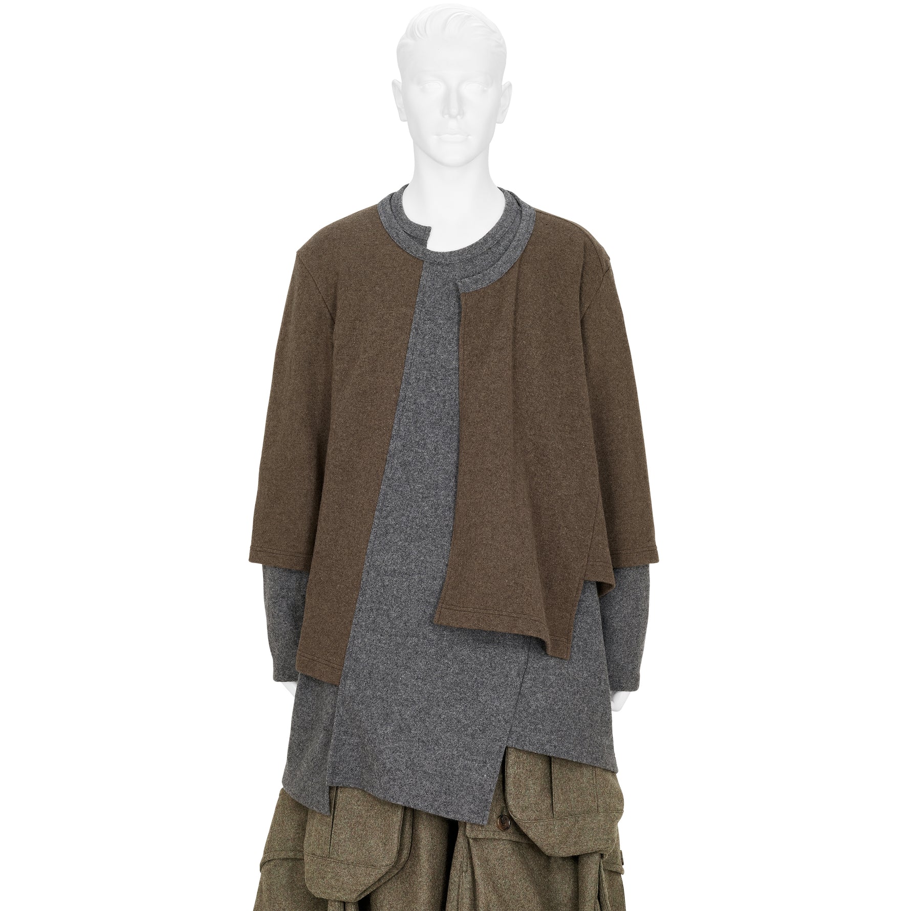 LAYER KNIT BROWN GREY