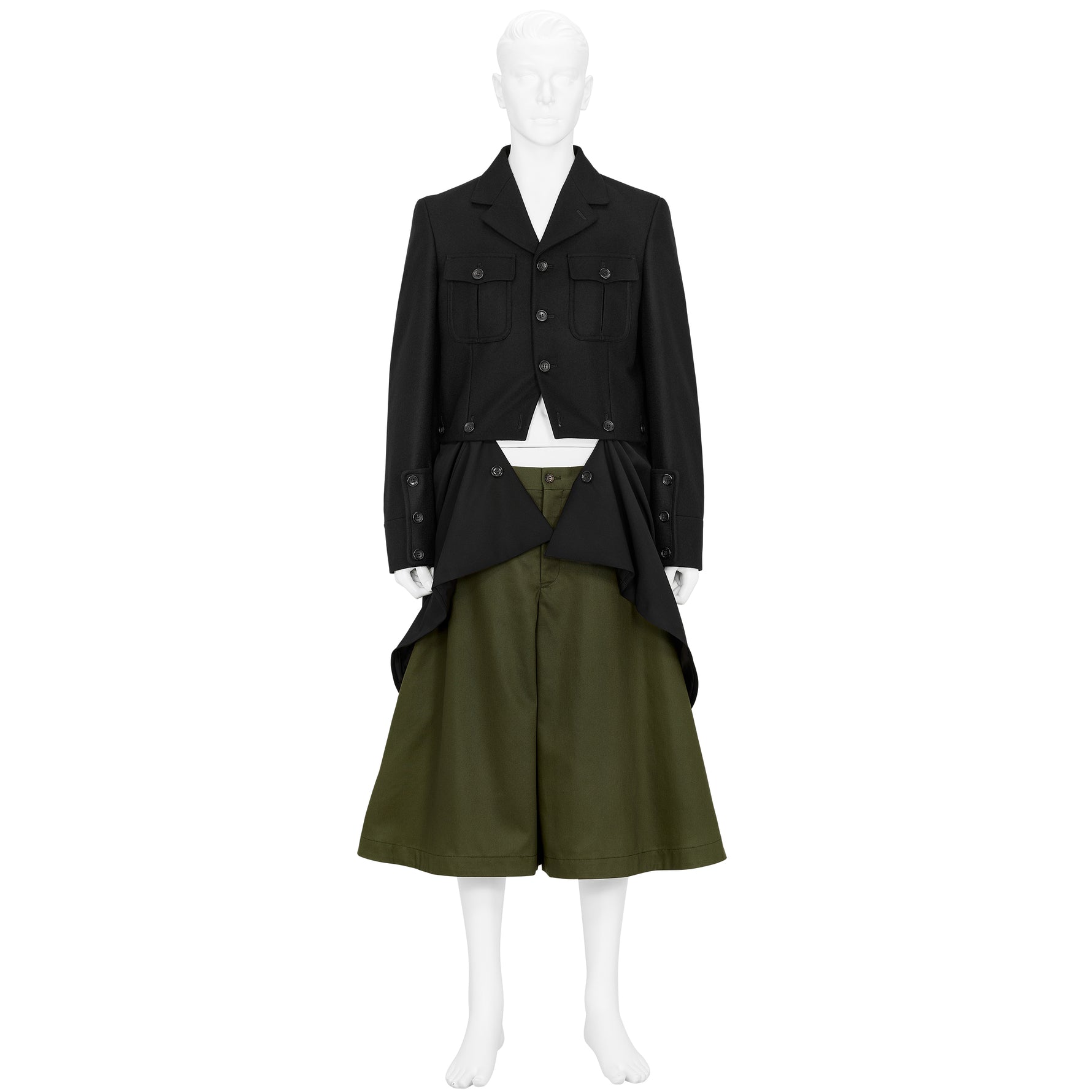 COAT WITH DETACHABLE PARTS BLACK