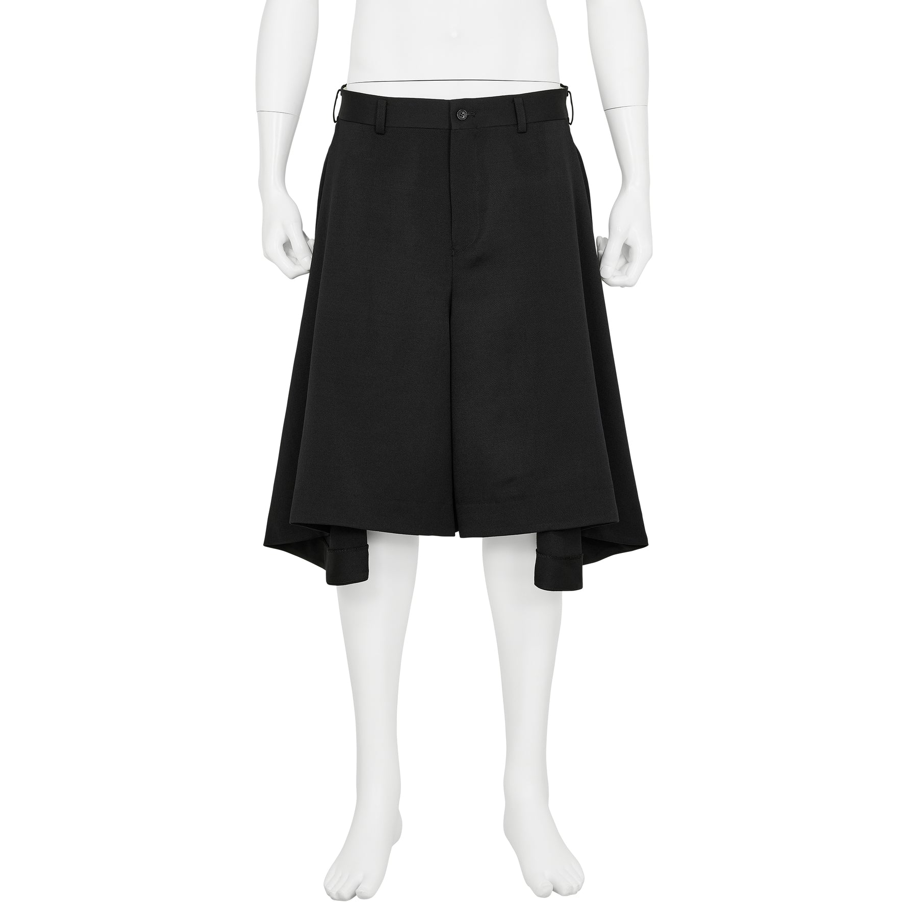 WOOL SATIN SHORTS BLACK