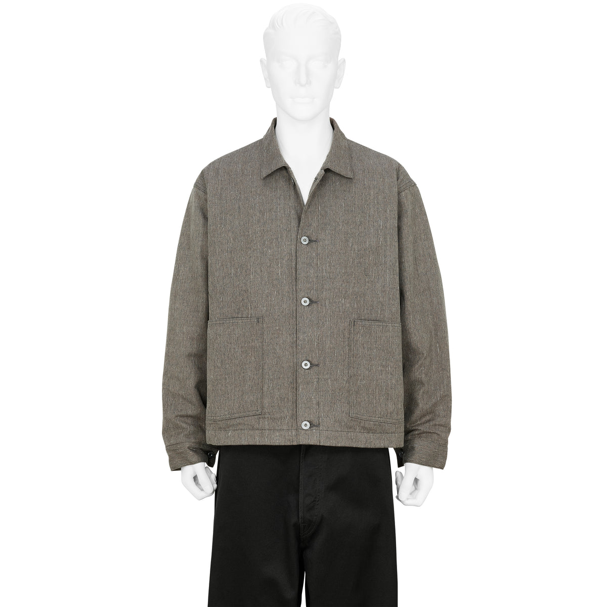 LOT.303 COVERALL JACKET WITH BLANKET LINING MELANGE CHARCOAL