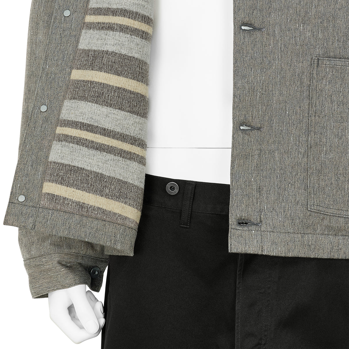LOT.303 COVERALL JACKET WITH BLANKET LINING MELANGE CHARCOAL