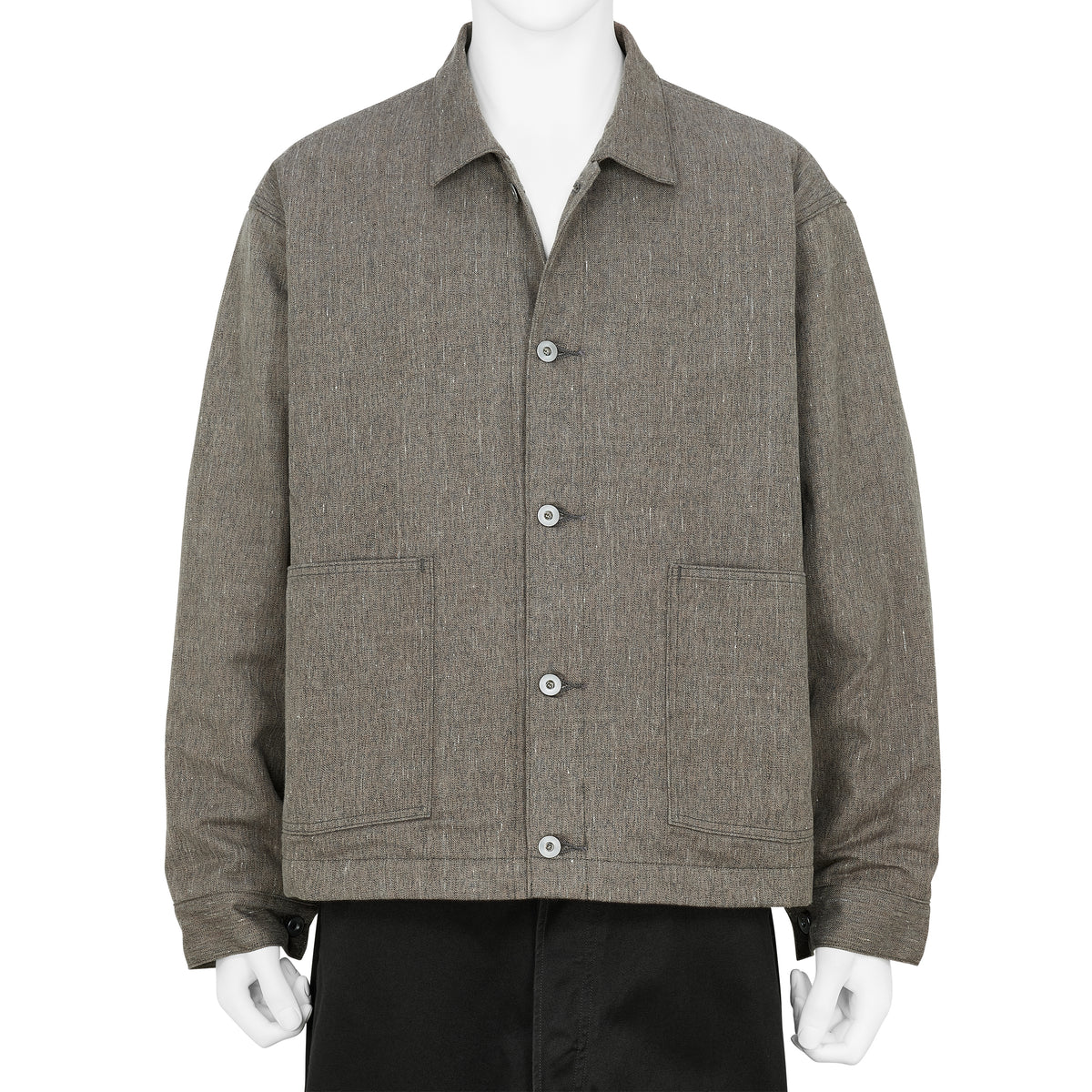 LOT.303 COVERALL JACKET WITH BLANKET LINING MELANGE CHARCOAL