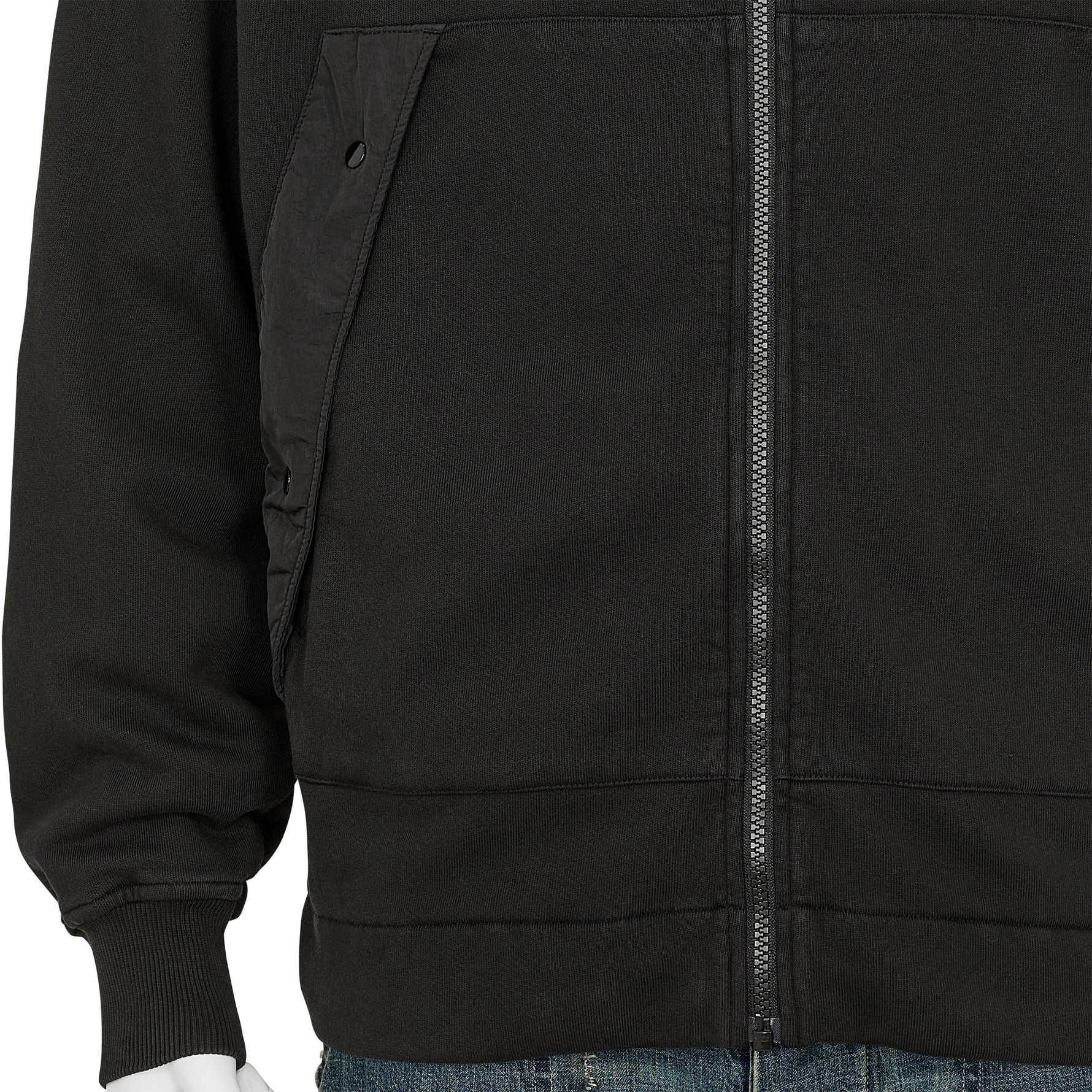 DIAGONAL RAISED FLEECE EXPLORER HOODY BLACK
