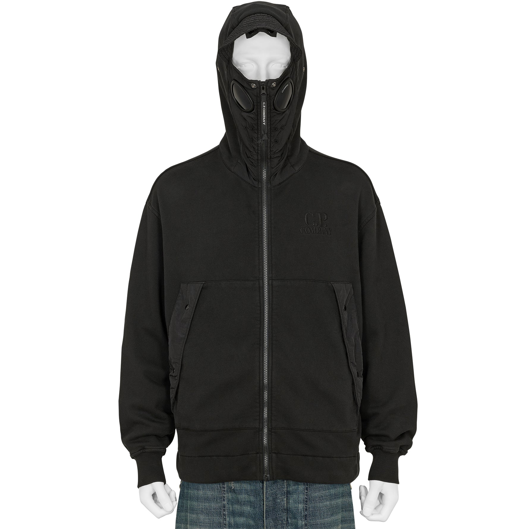 DIAGONAL RAISED FLEECE EXPLORER HOODY BLACK