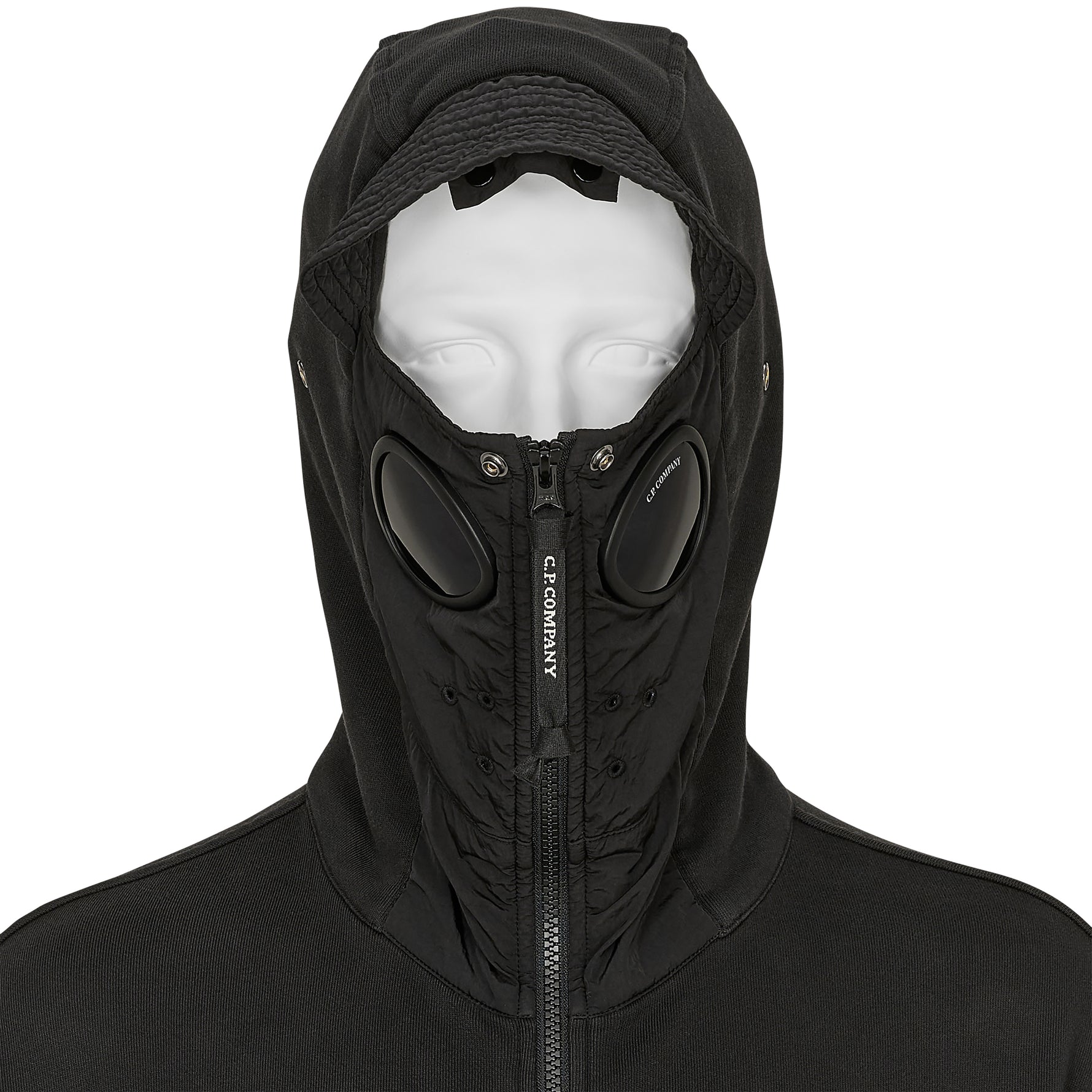 DIAGONAL RAISED FLEECE EXPLORER HOODY BLACK