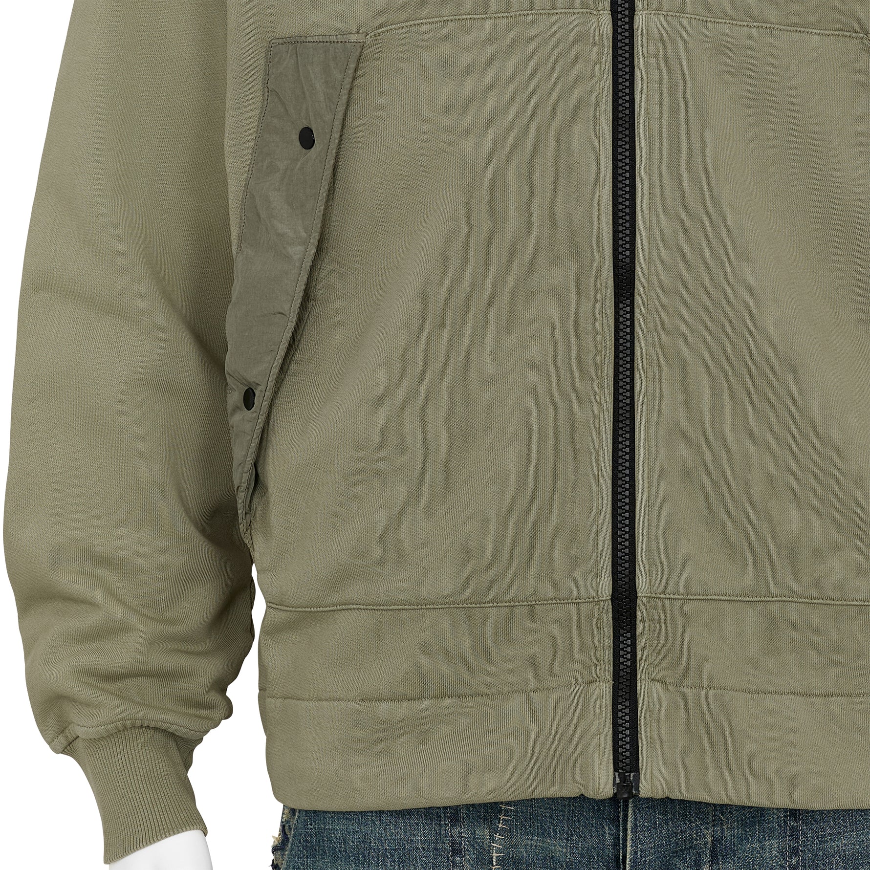 DIAGONAL RAISED FLEECE EXPLORER HOODY OLIVE