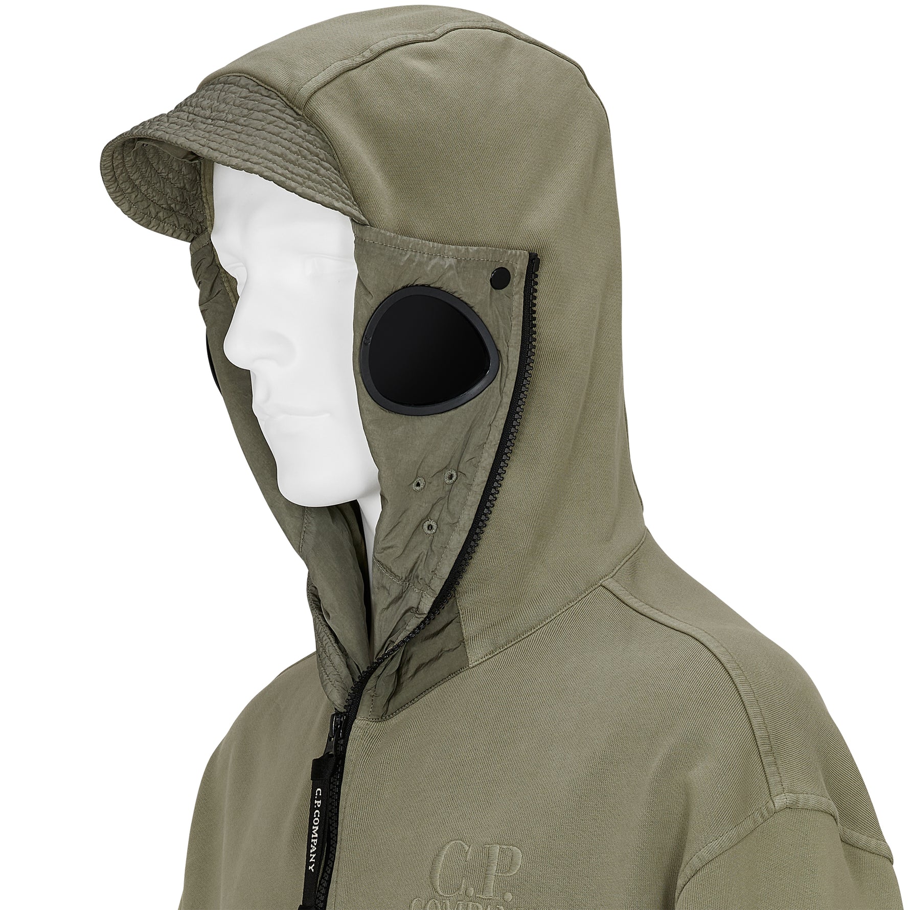 DIAGONAL RAISED FLEECE EXPLORER HOODY OLIVE