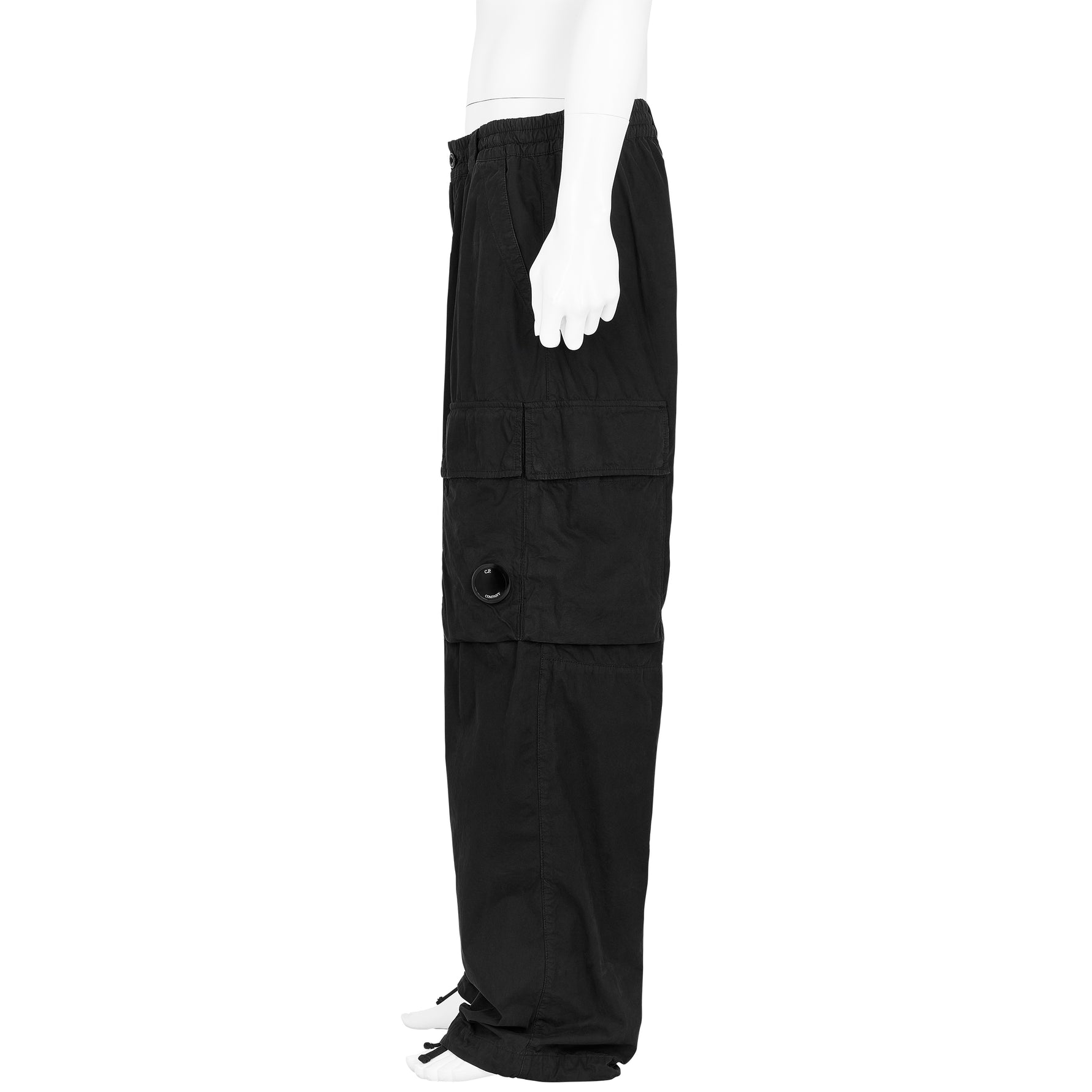 MICROREPS PEACHED CARGO PANTS BLACK
