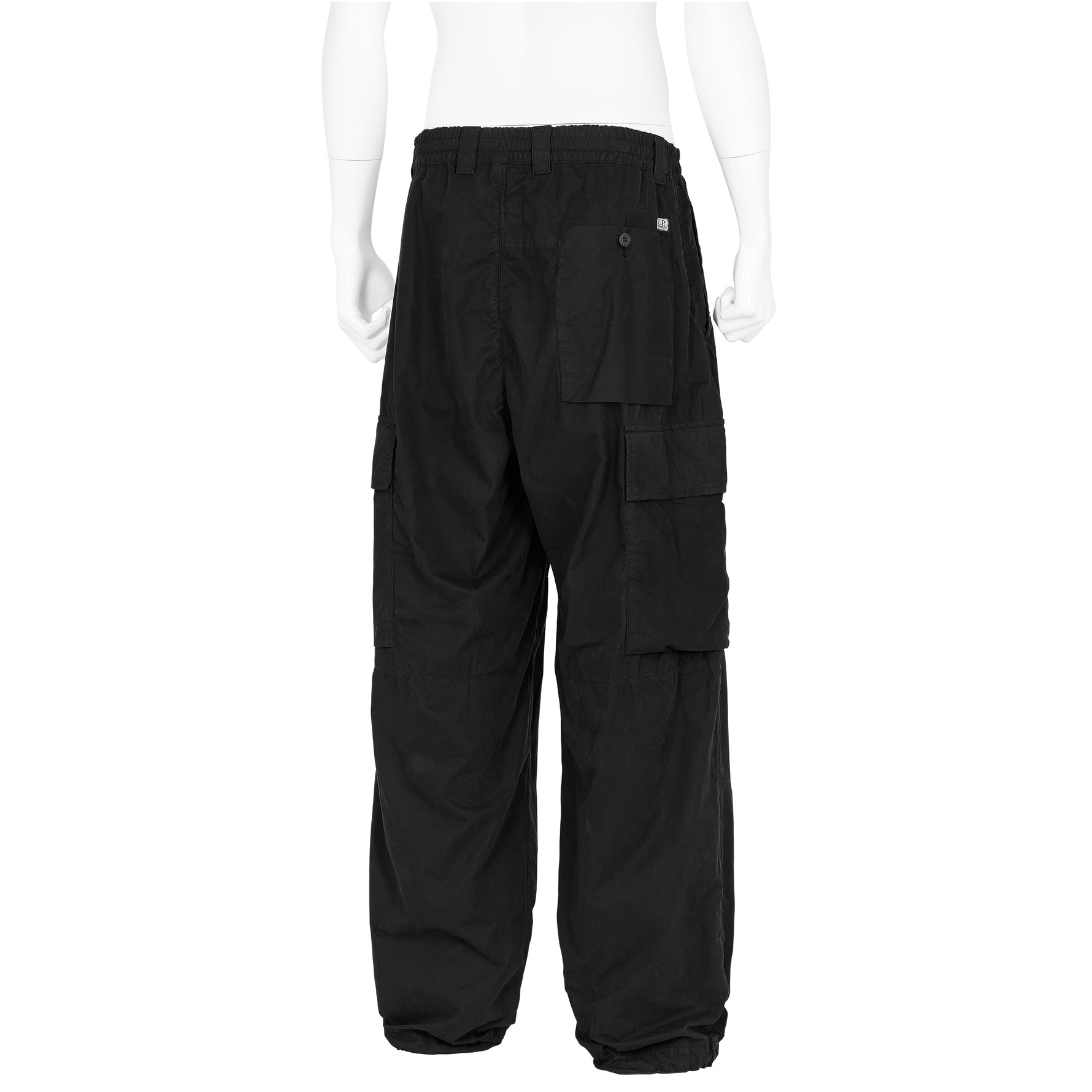MICROREPS PEACHED CARGO PANTS BLACK