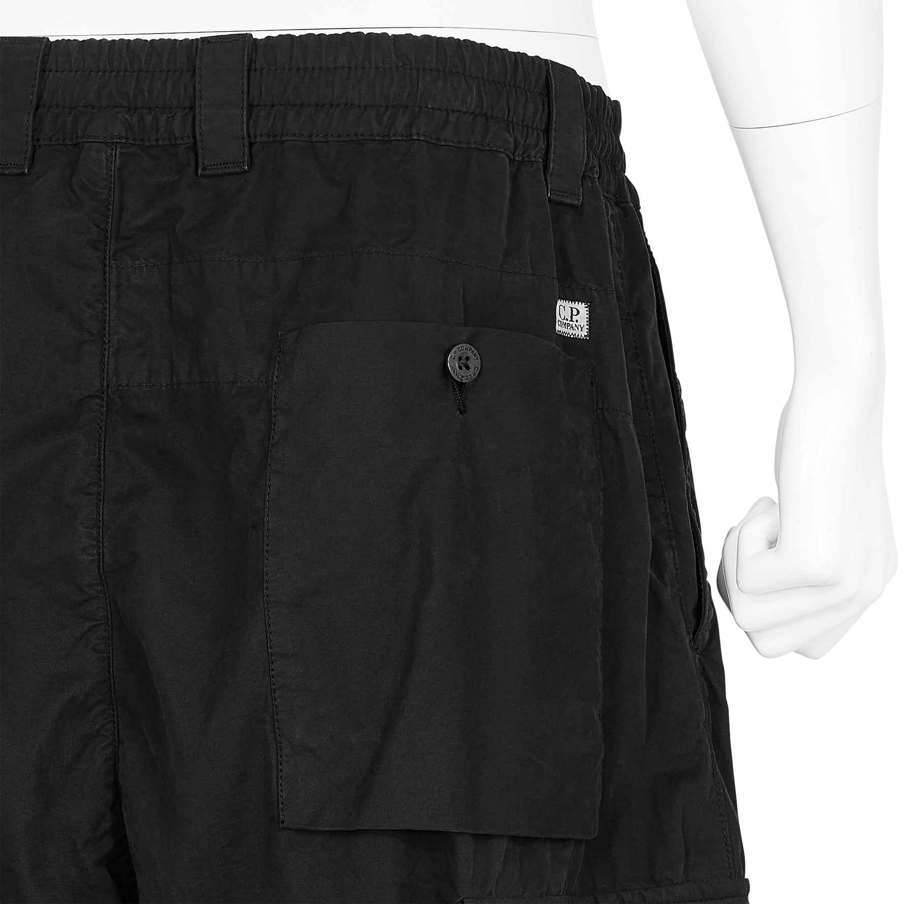 MICROREPS PEACHED CARGO PANTS BLACK