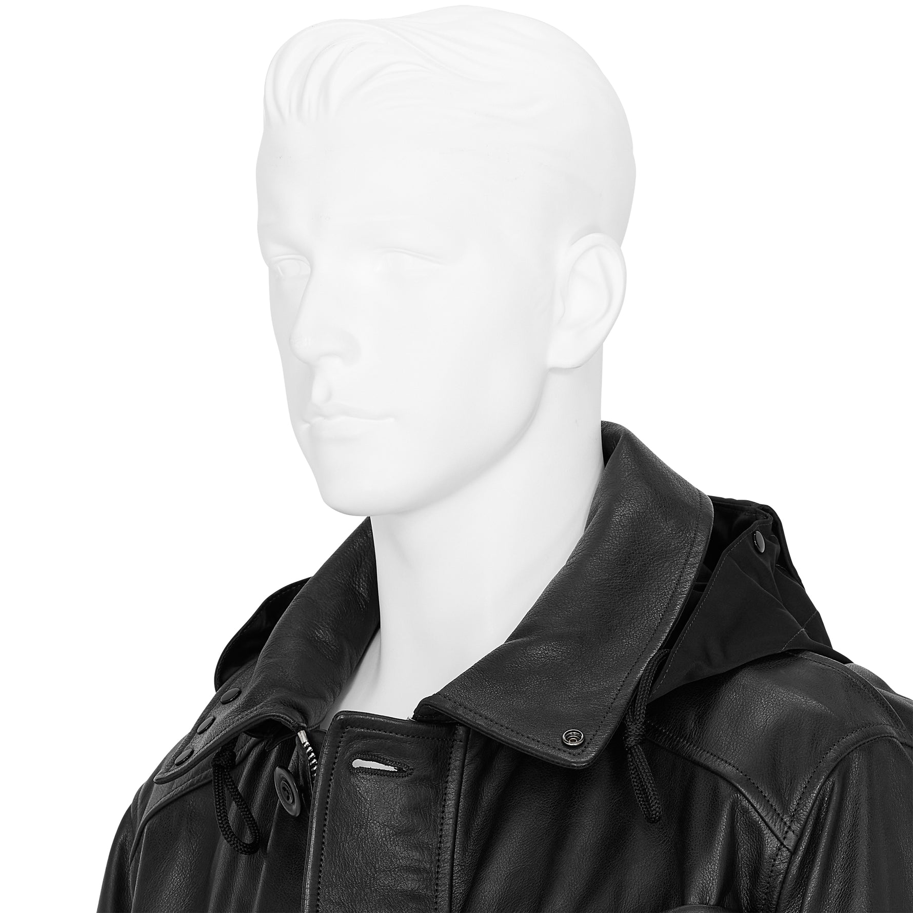 LEATHER GOGGLE JACKET BLACK