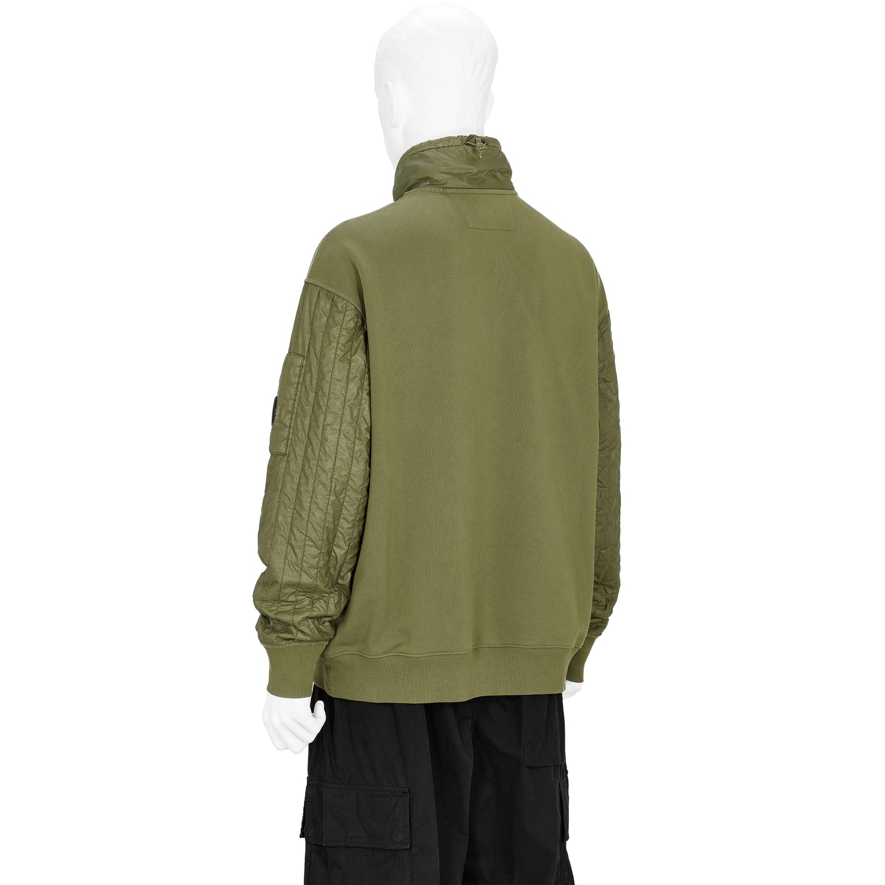 DIAGONAL RAISED FLEECE HALF ZIP SWEAT ELMWOOD GREEN