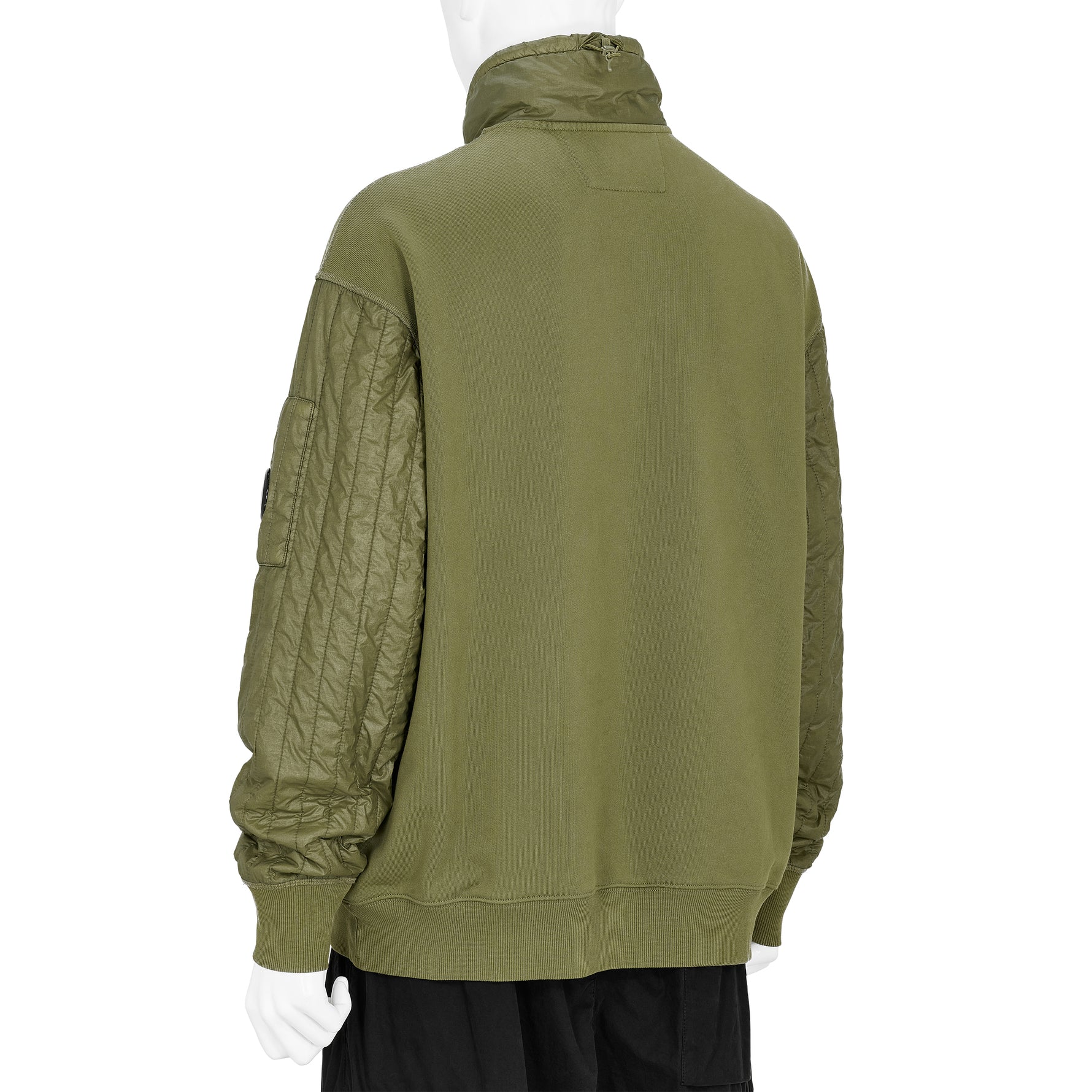 DIAGONAL RAISED FLEECE HALF ZIP SWEAT ELMWOOD GREEN