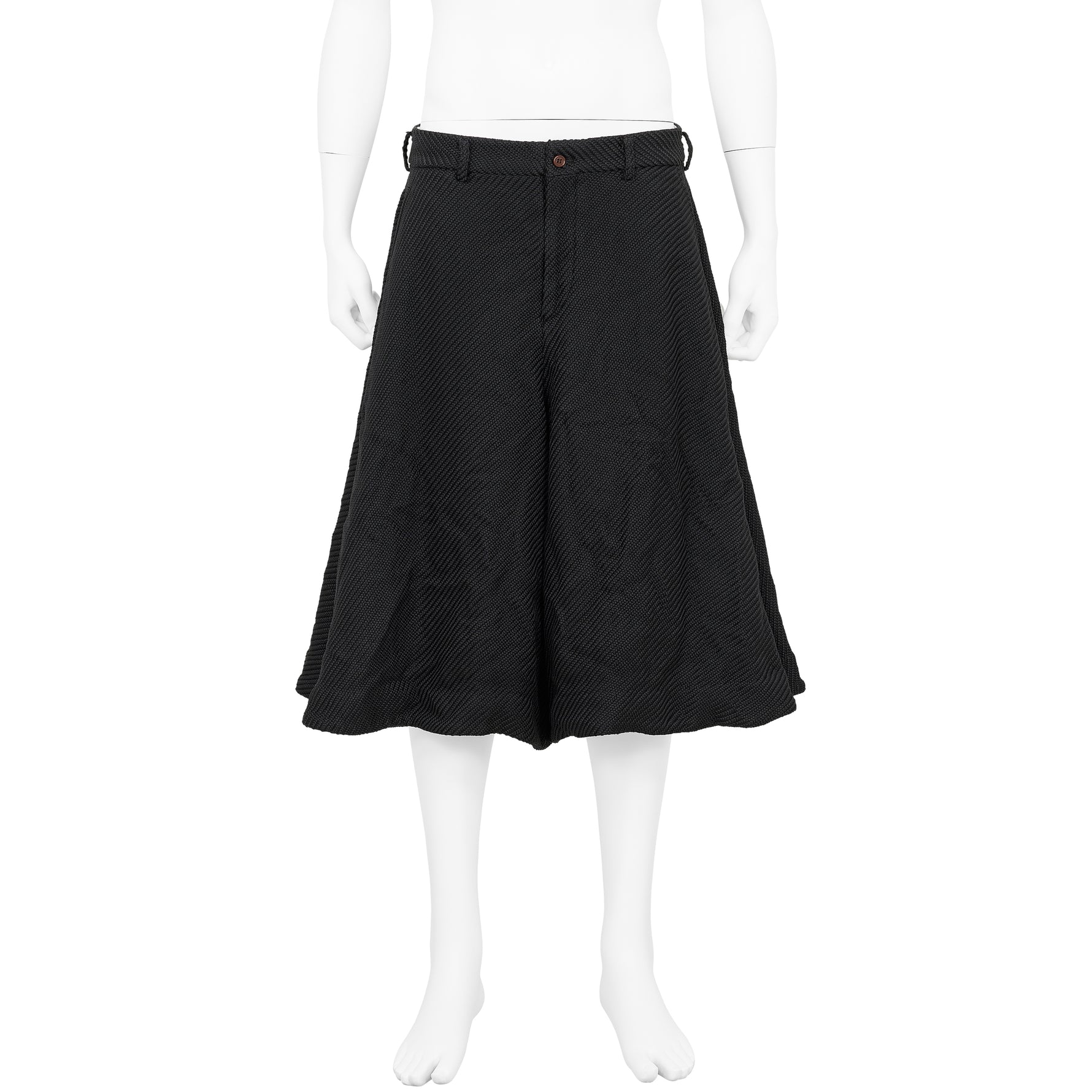DIAGONAL POLYESTER SHORTS BLACK