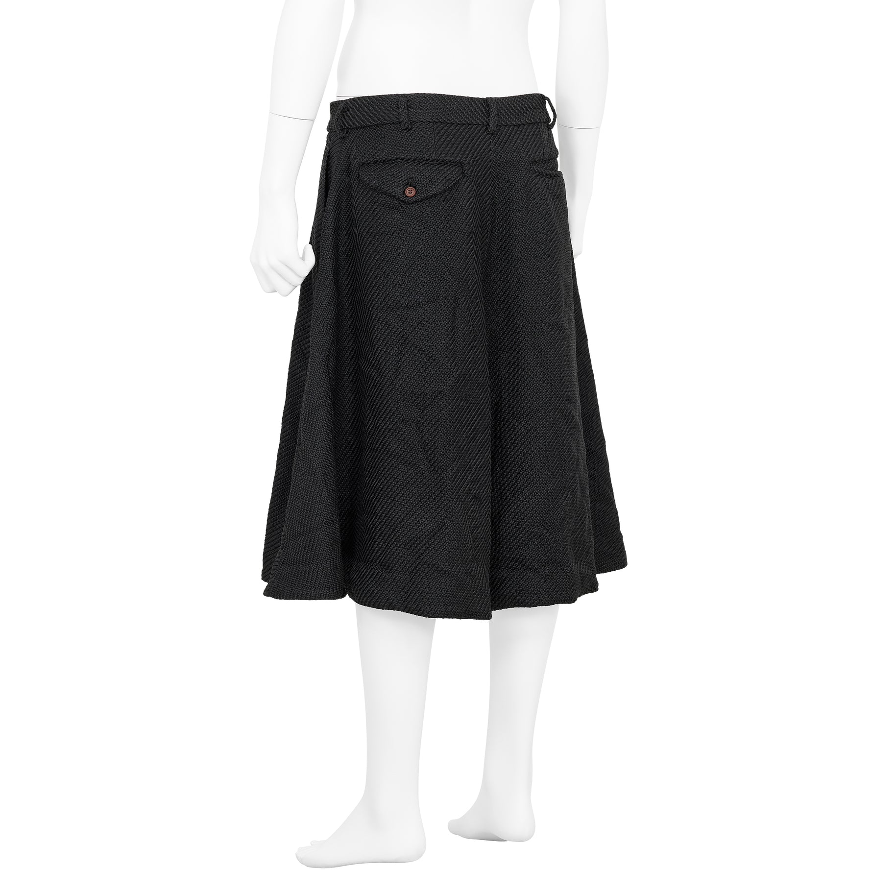 DIAGONAL POLYESTER SHORTS BLACK