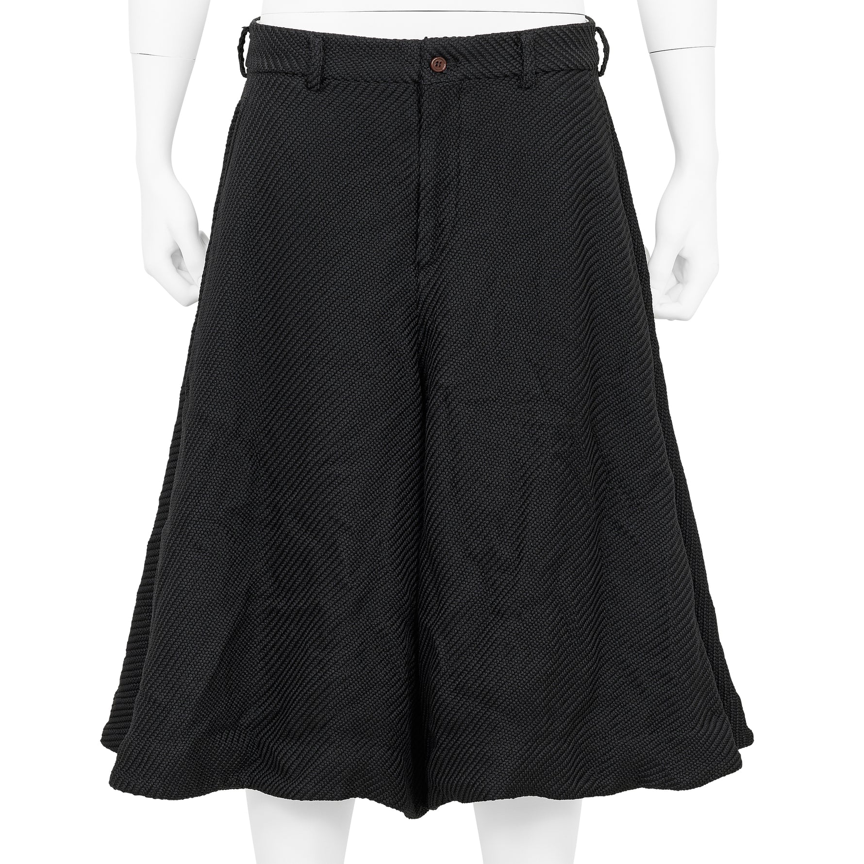 DIAGONAL POLYESTER SHORTS BLACK