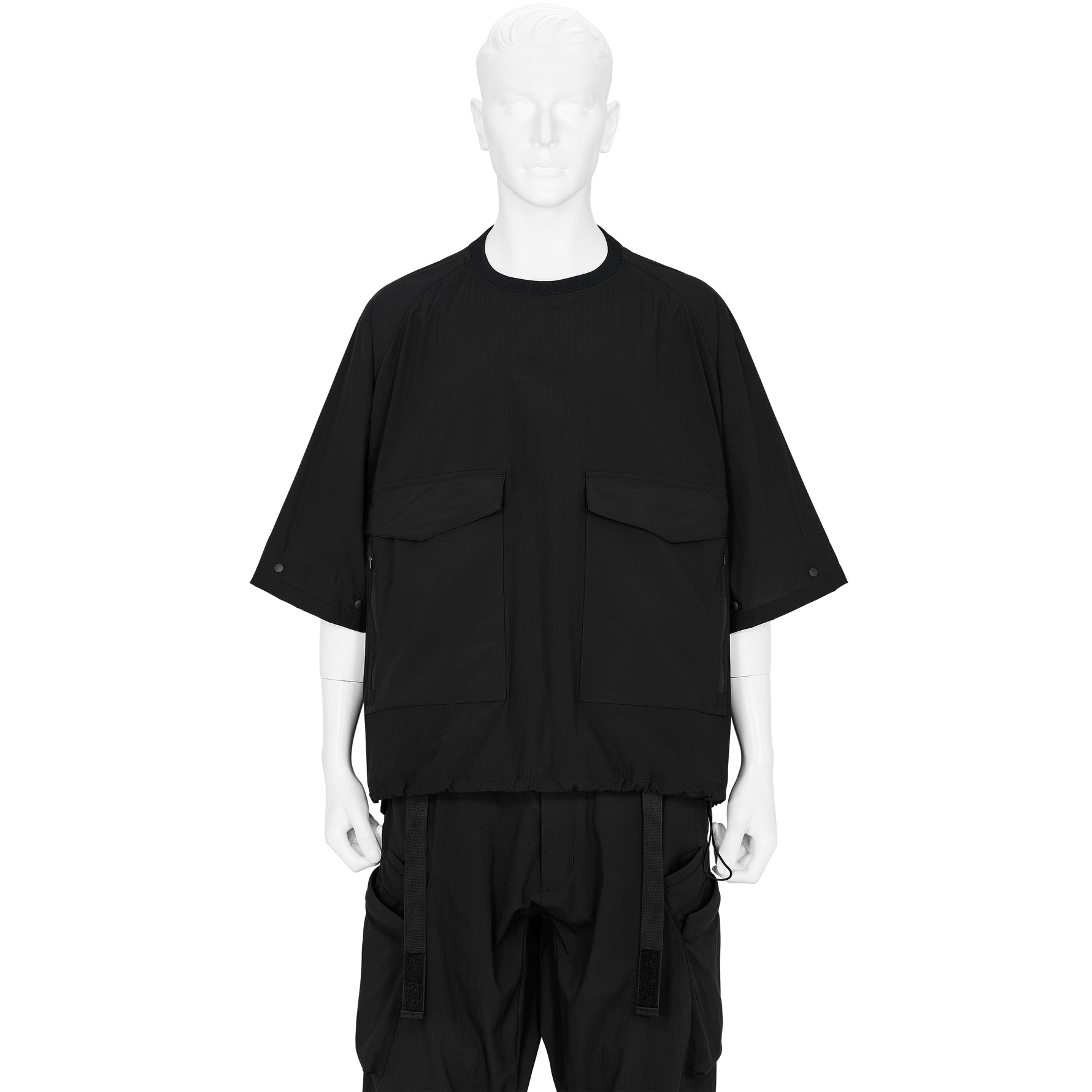 DETACHABLE SLEEVE L/S TEE BLACK