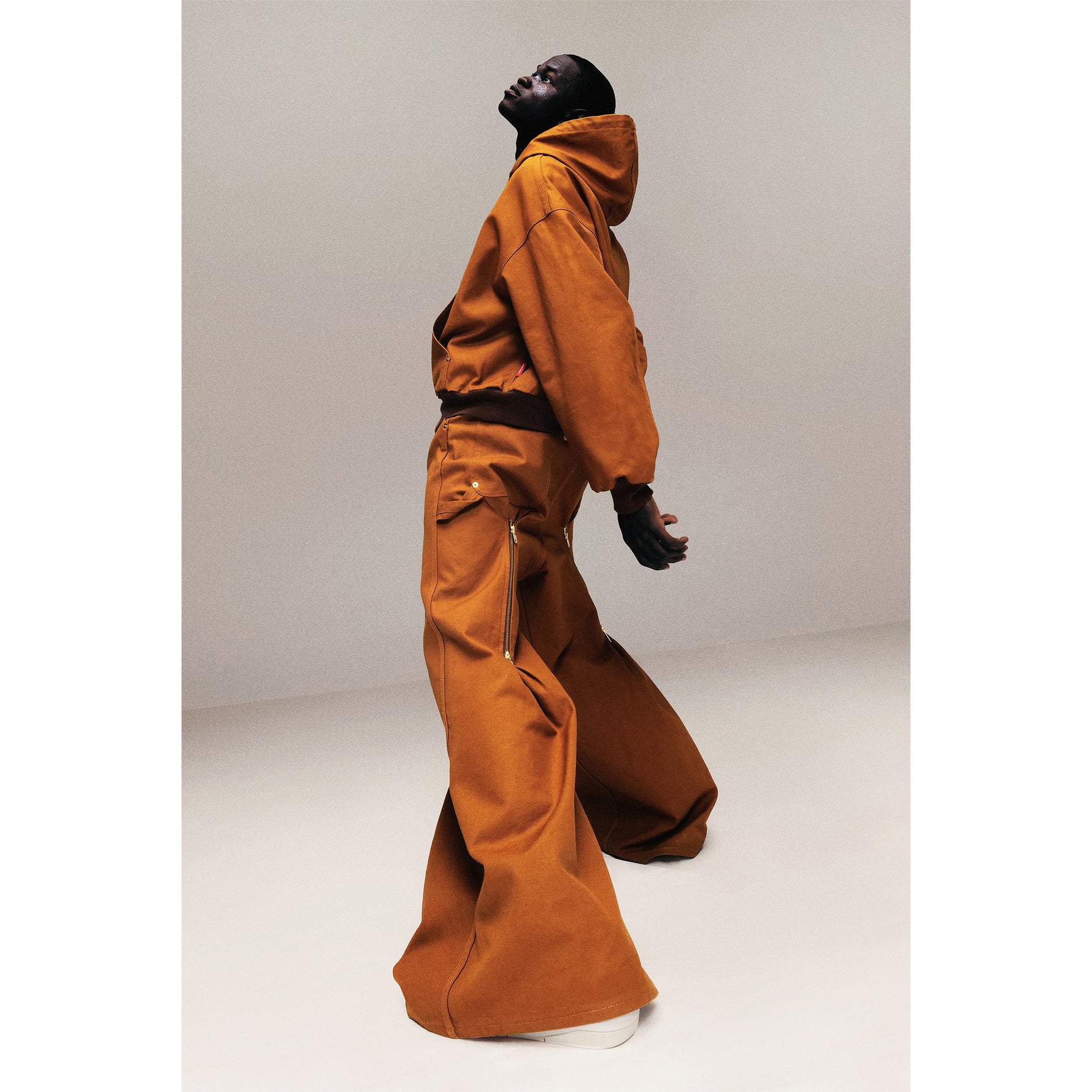 RED LABEL REVERSE BAGGY WORK PANTS BLACK