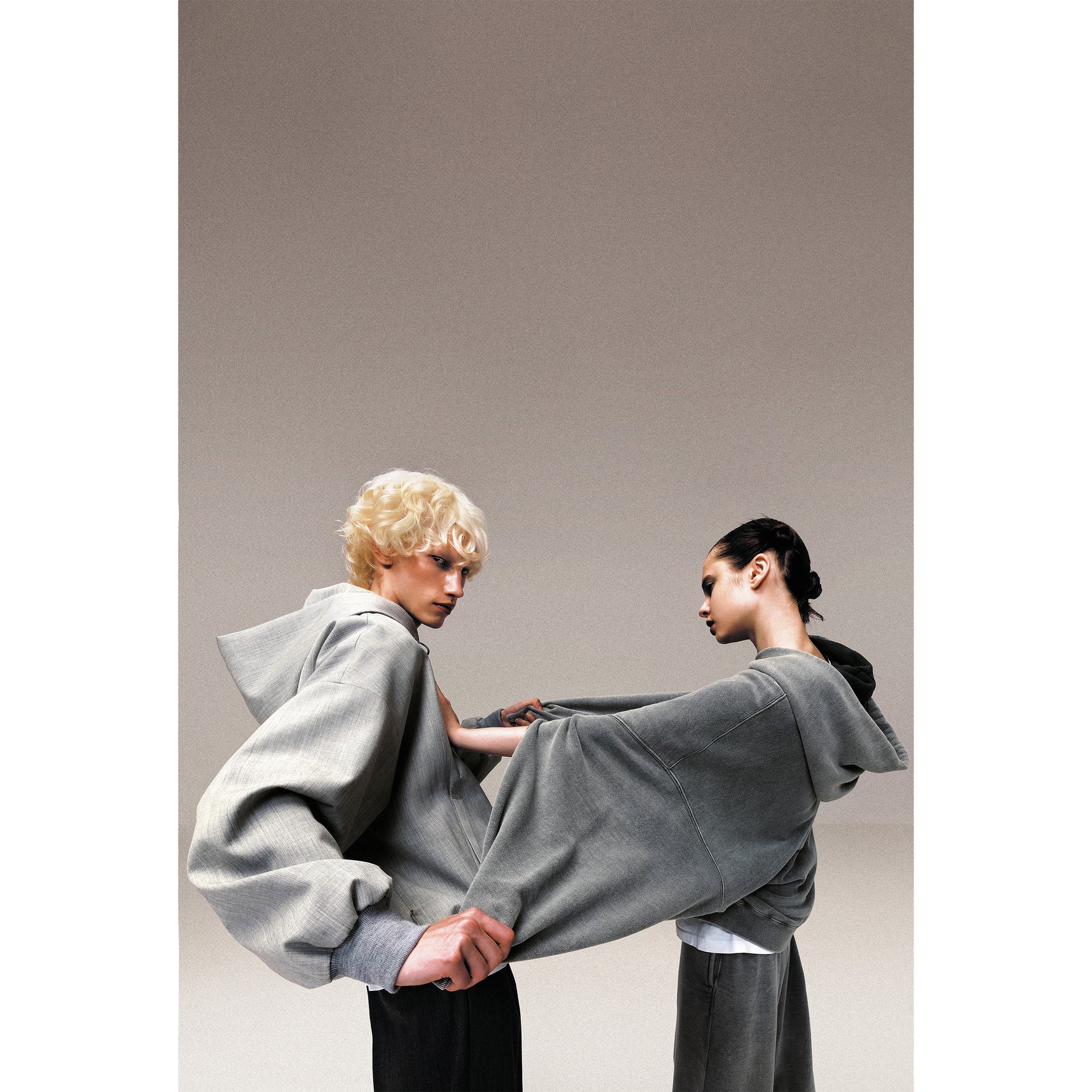 RED LABEL 2WAY HOODIE LIGHT GRAY