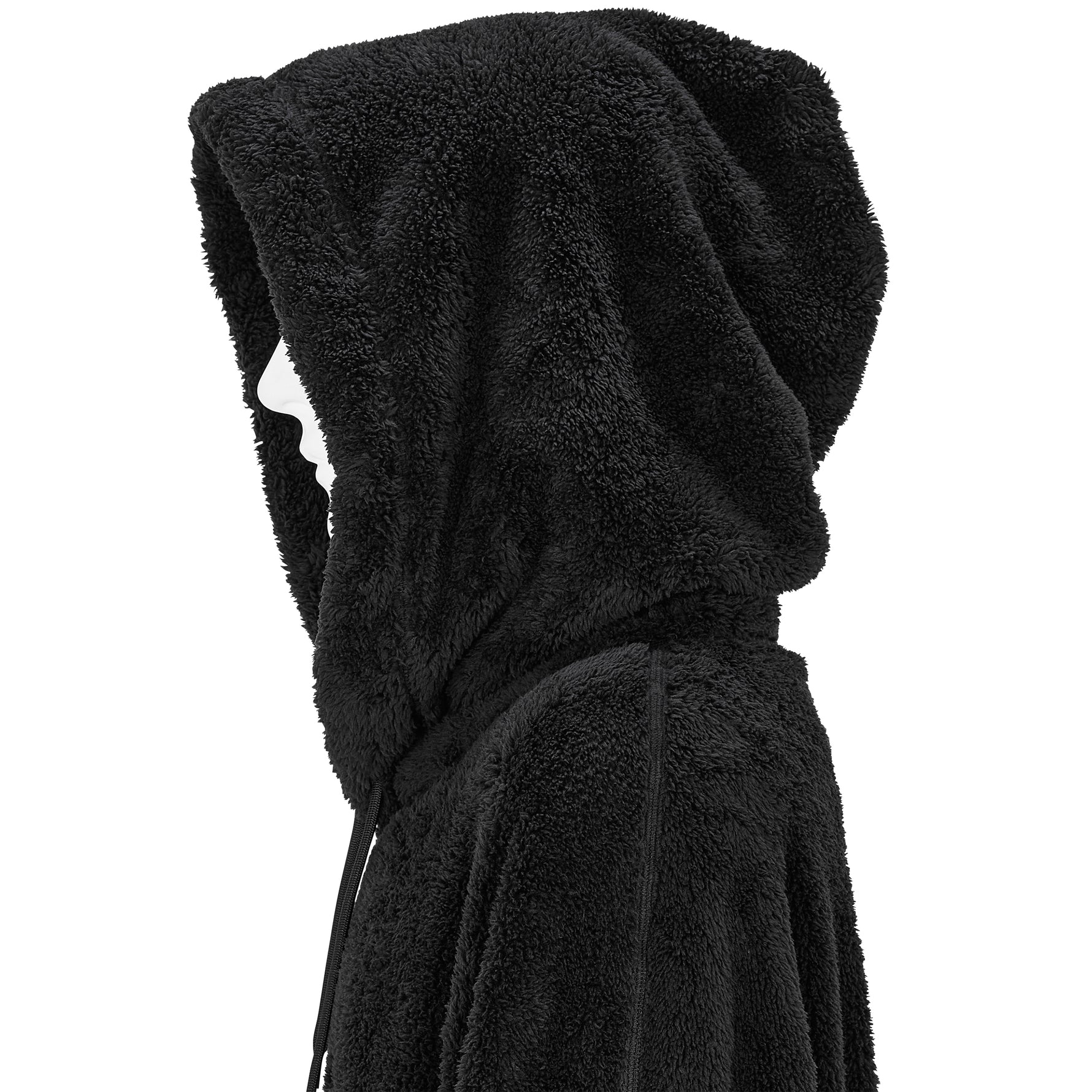 KIMONO BOA FLEECE HOODIE BLACK