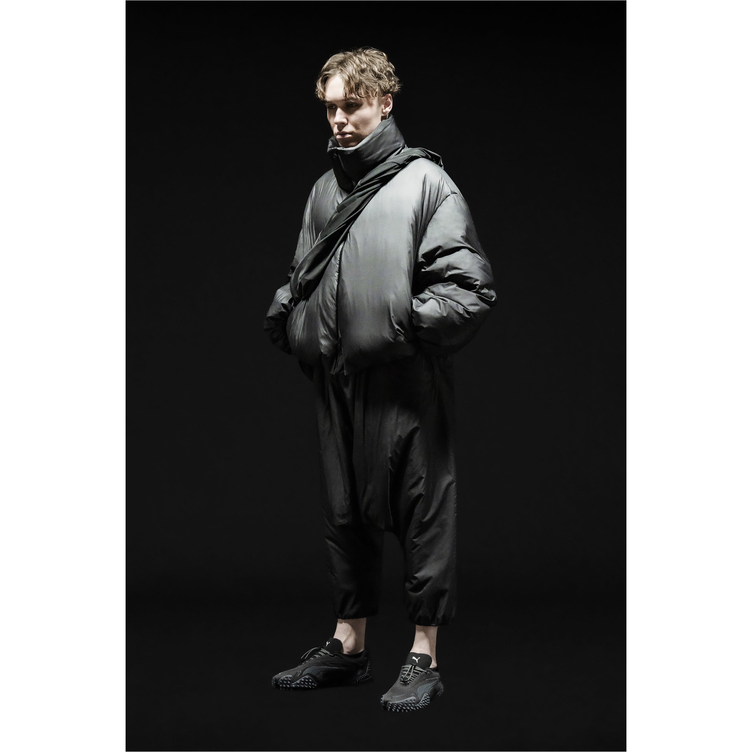 PADDED SARROUEL PANTS BLACK