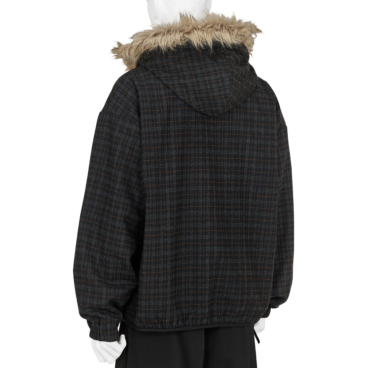 FLANNEL FUR ANORAK DARK BROWN