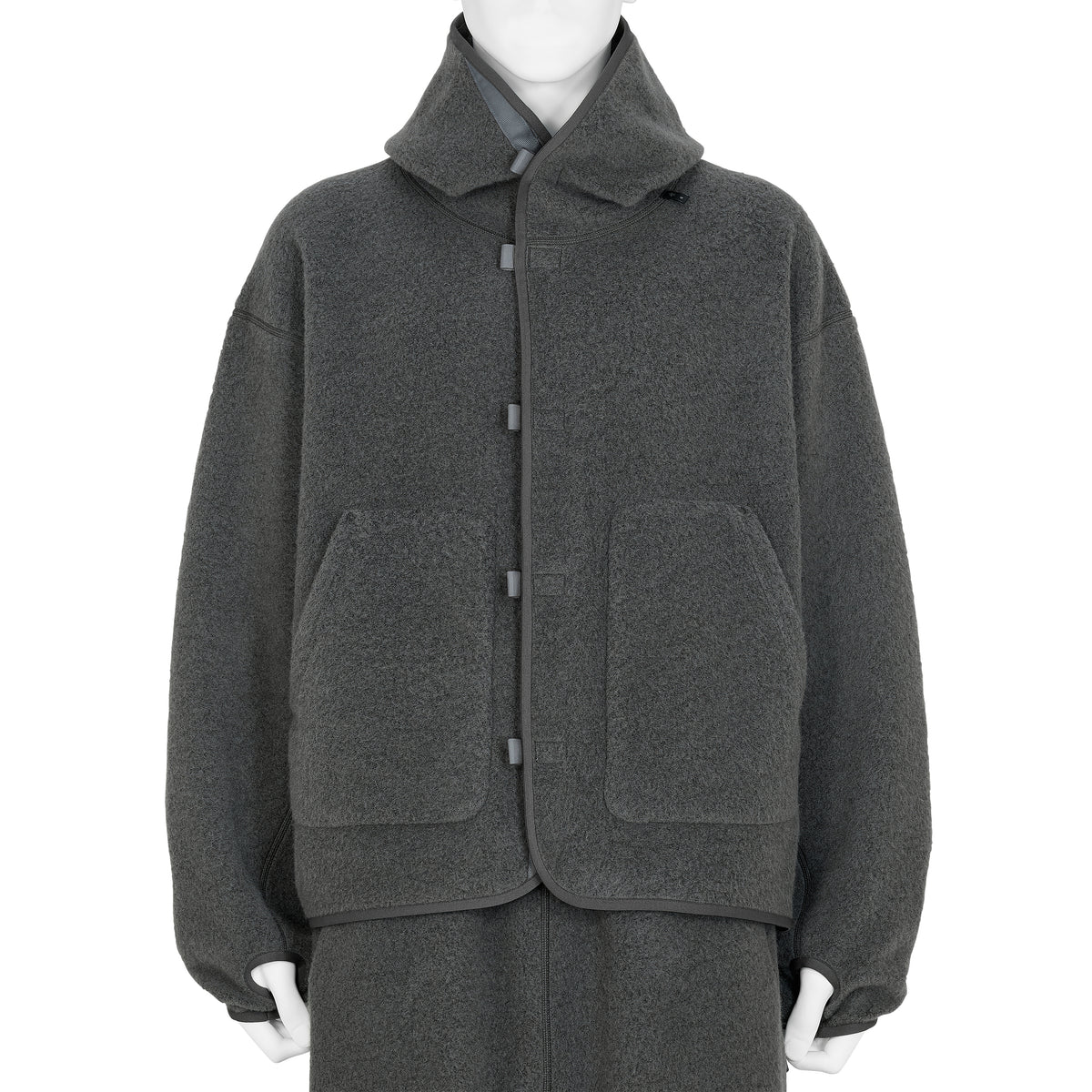 WOOL FLEECE HOODIE DARK LAVA