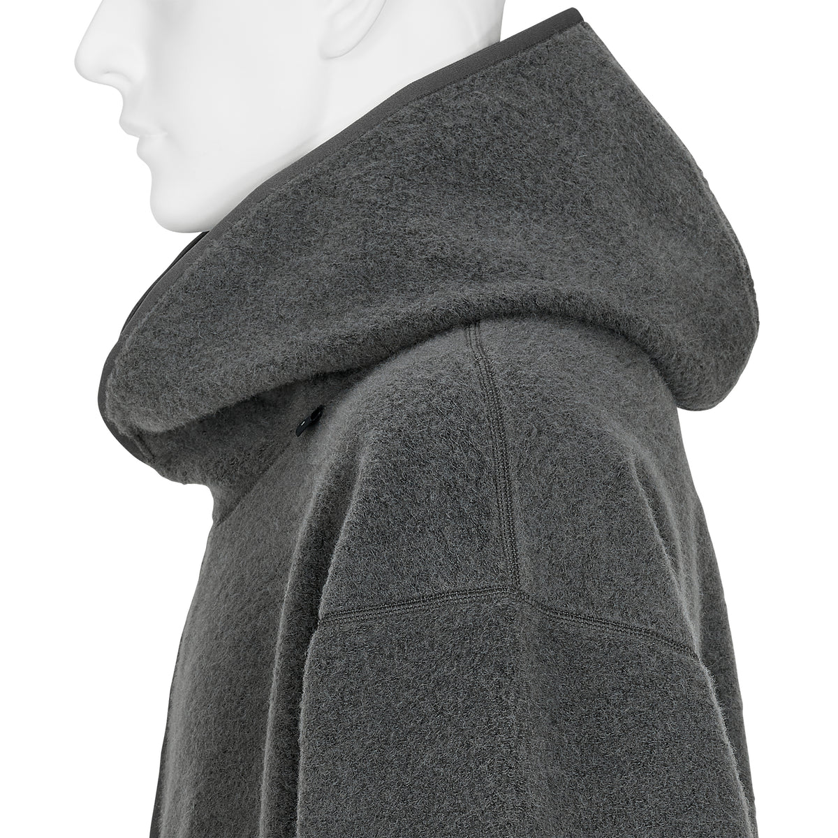 WOOL FLEECE HOODIE DARK LAVA