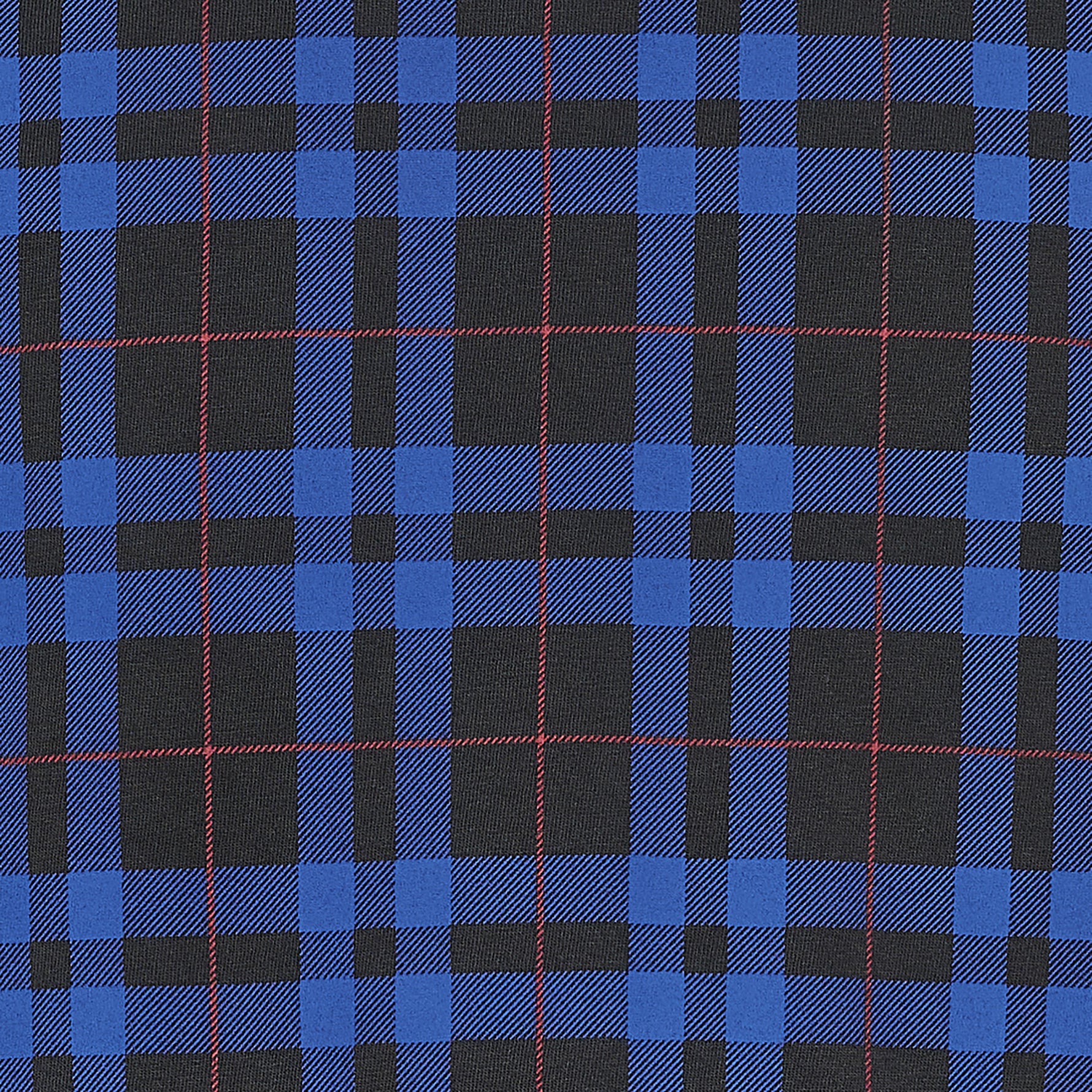 CHECK PANEL TEE SHIRT WASHED BLACK BLUE