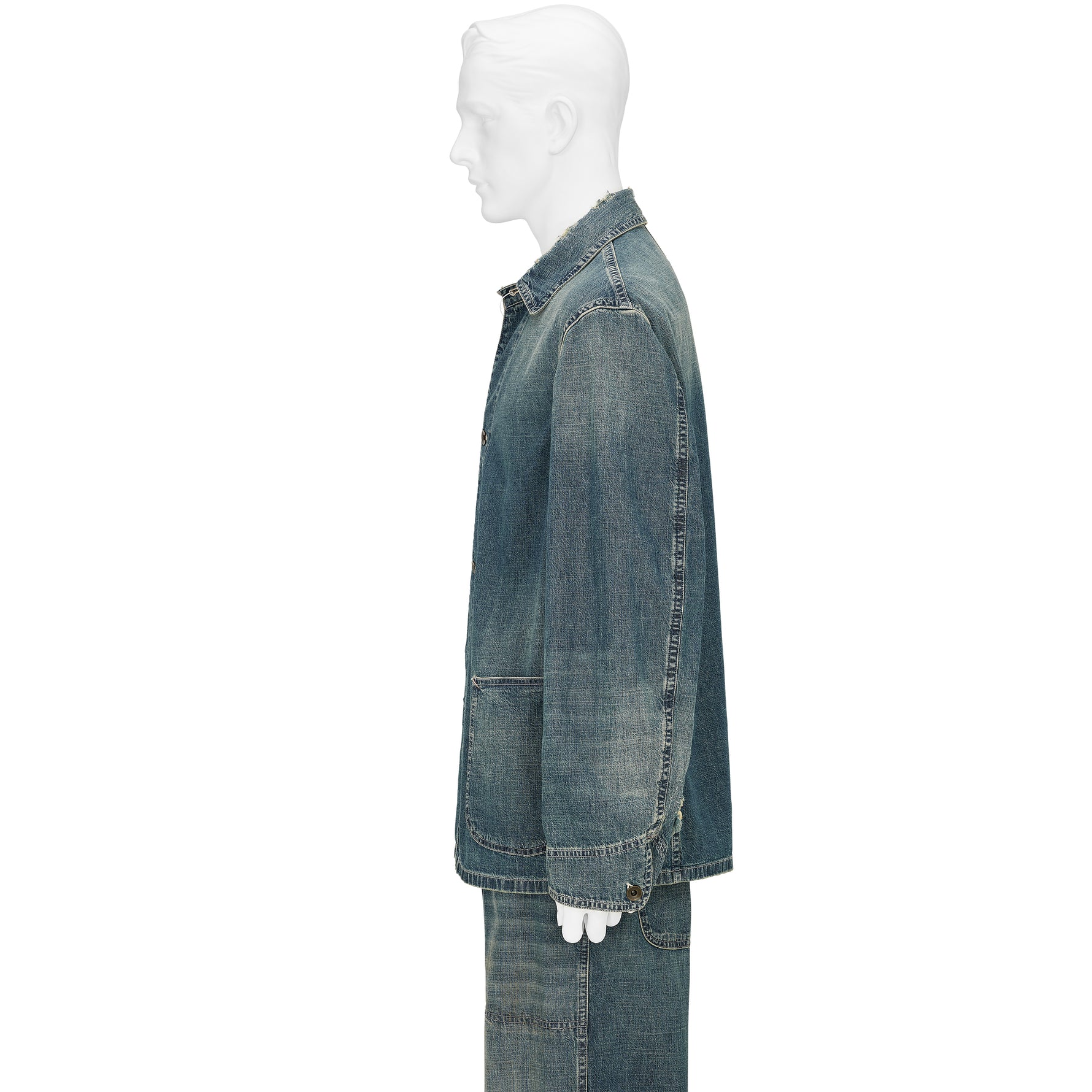 DAMAGED DENIM COVERALL INDIGO