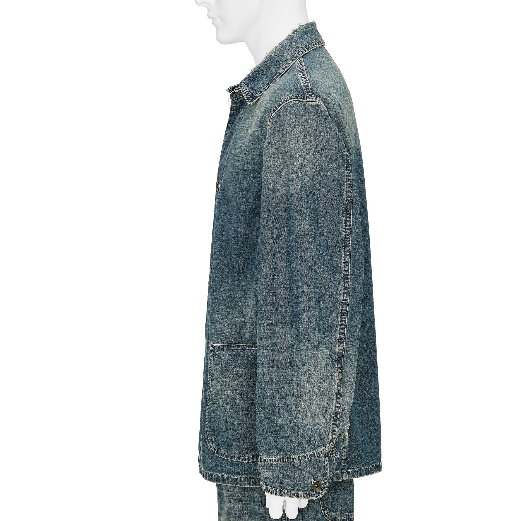 DAMAGED DENIM COVERALL INDIGO