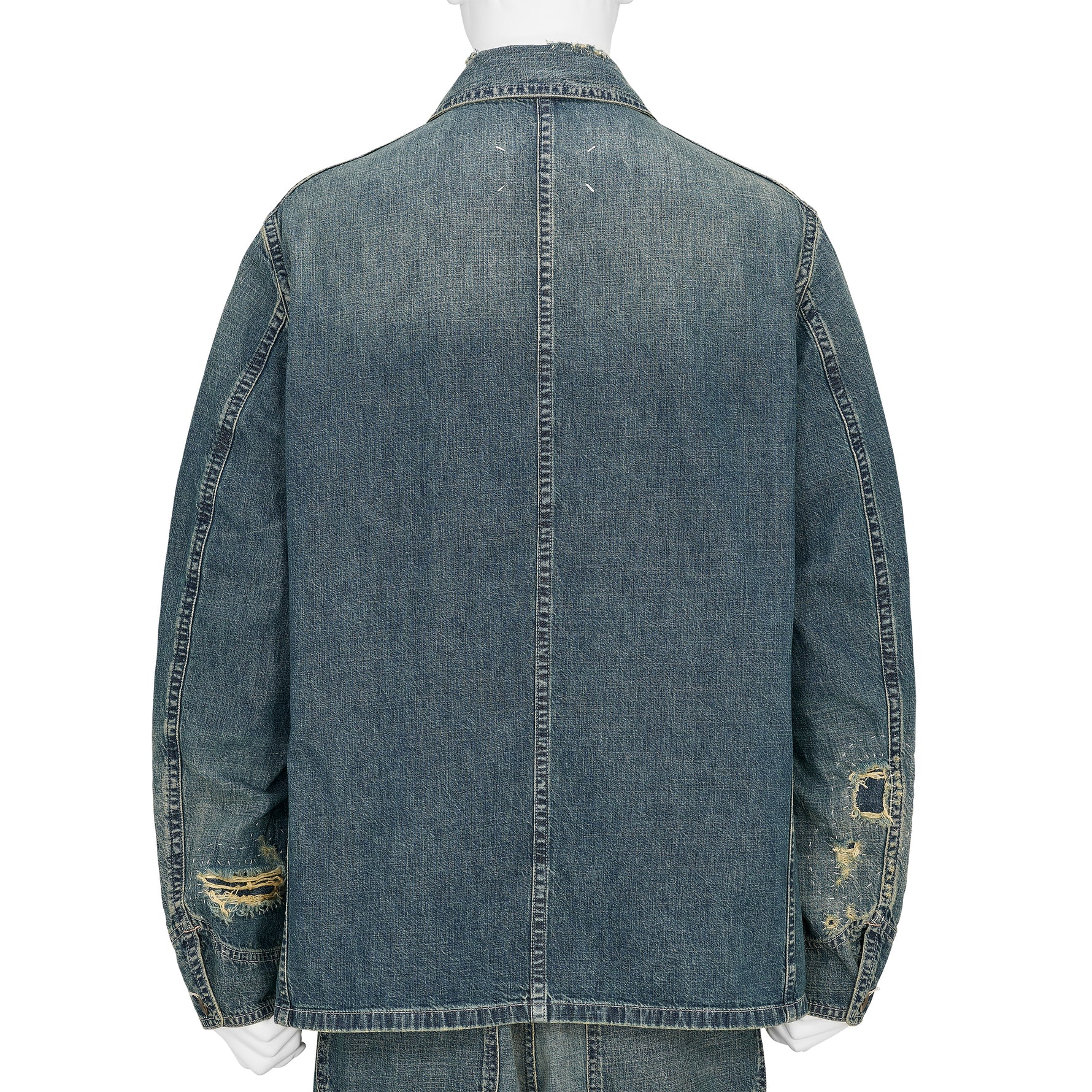 DAMAGED DENIM COVERALL INDIGO
