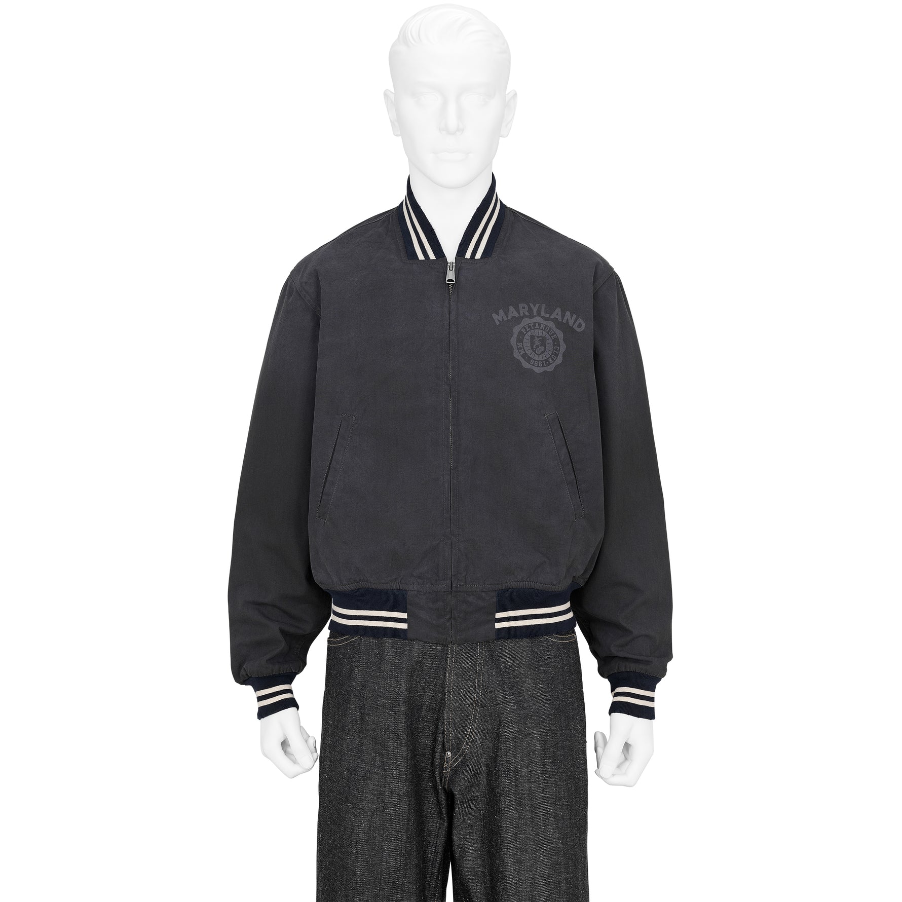 VIRSITY JACKET WASHED BLACK