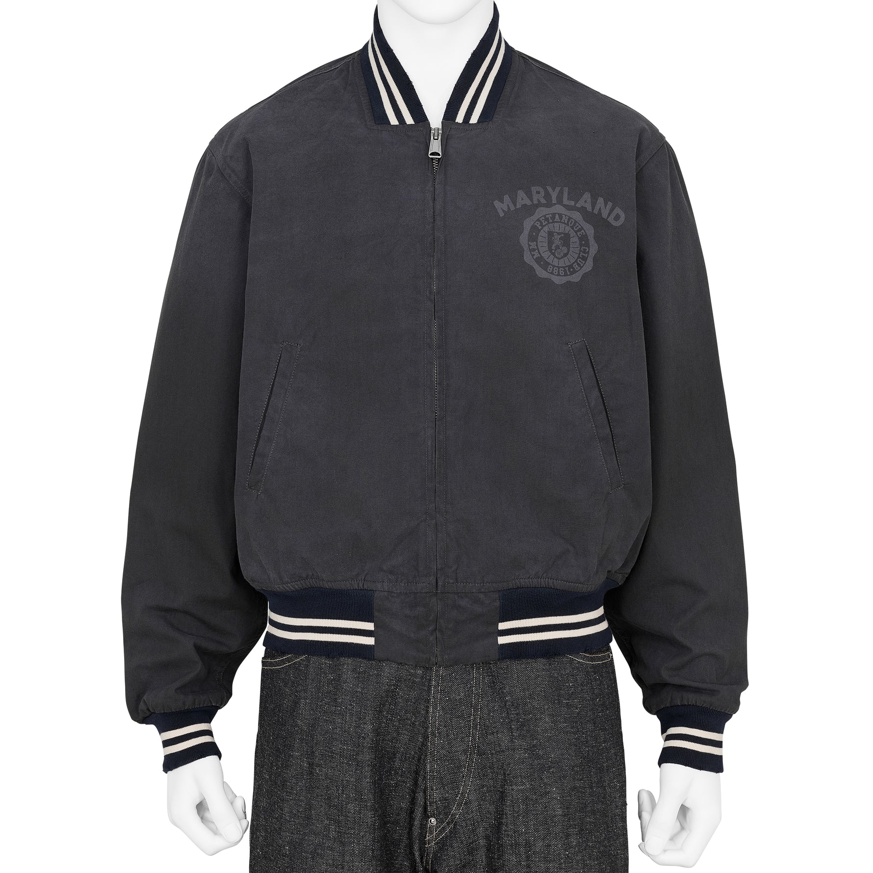 VIRSITY JACKET WASHED BLACK