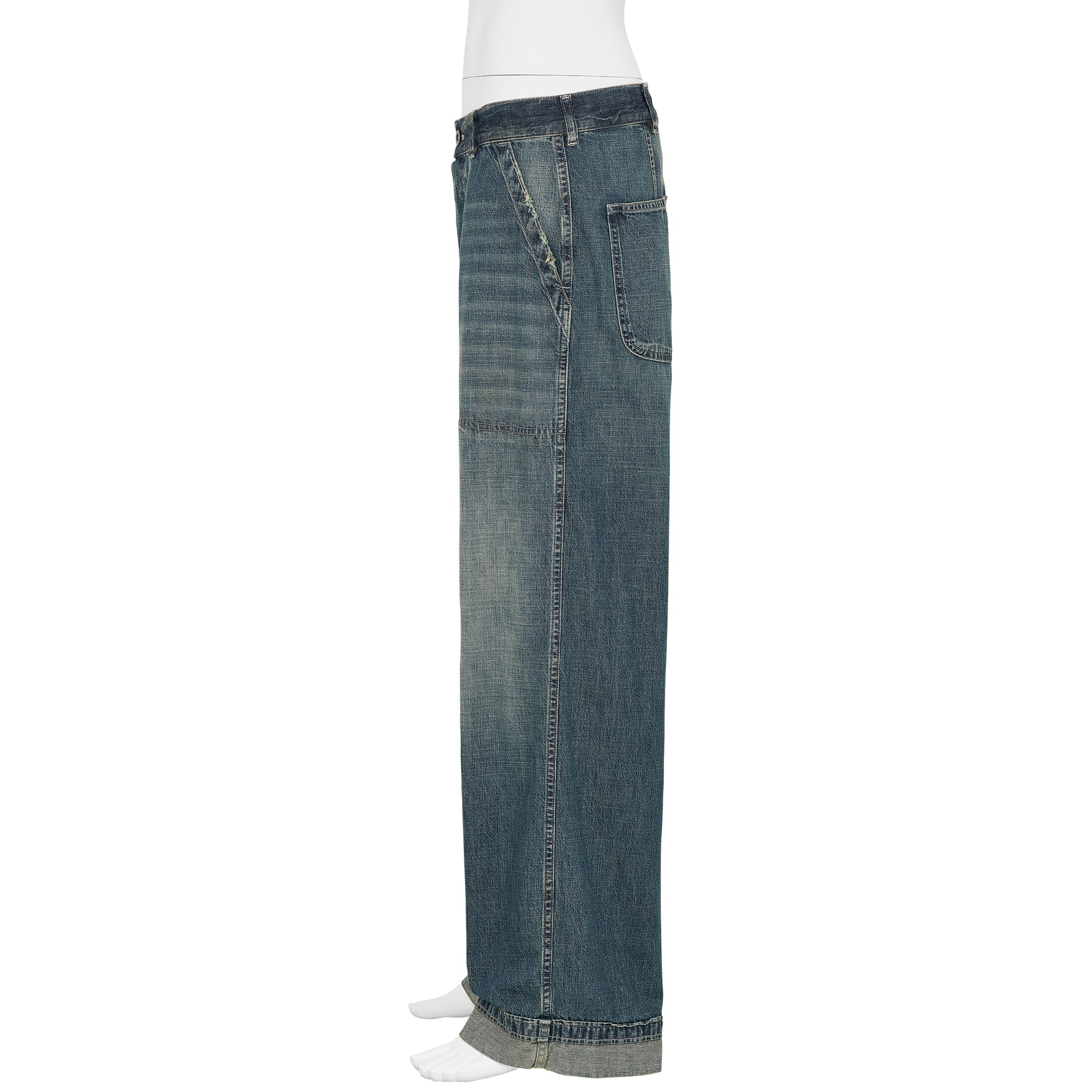 DAMAGED DENIM PANTS INDIGO