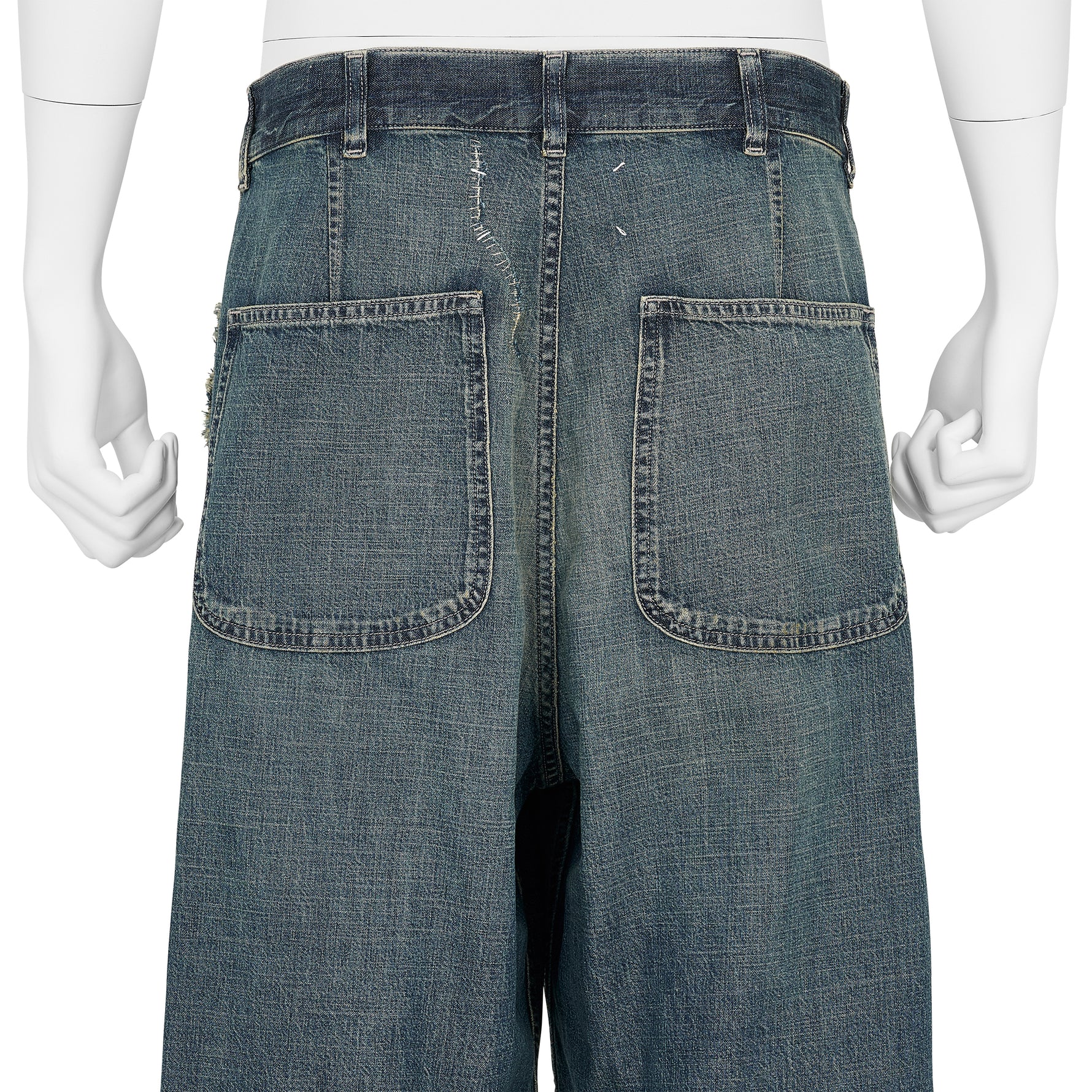 DAMAGED DENIM PANTS INDIGO