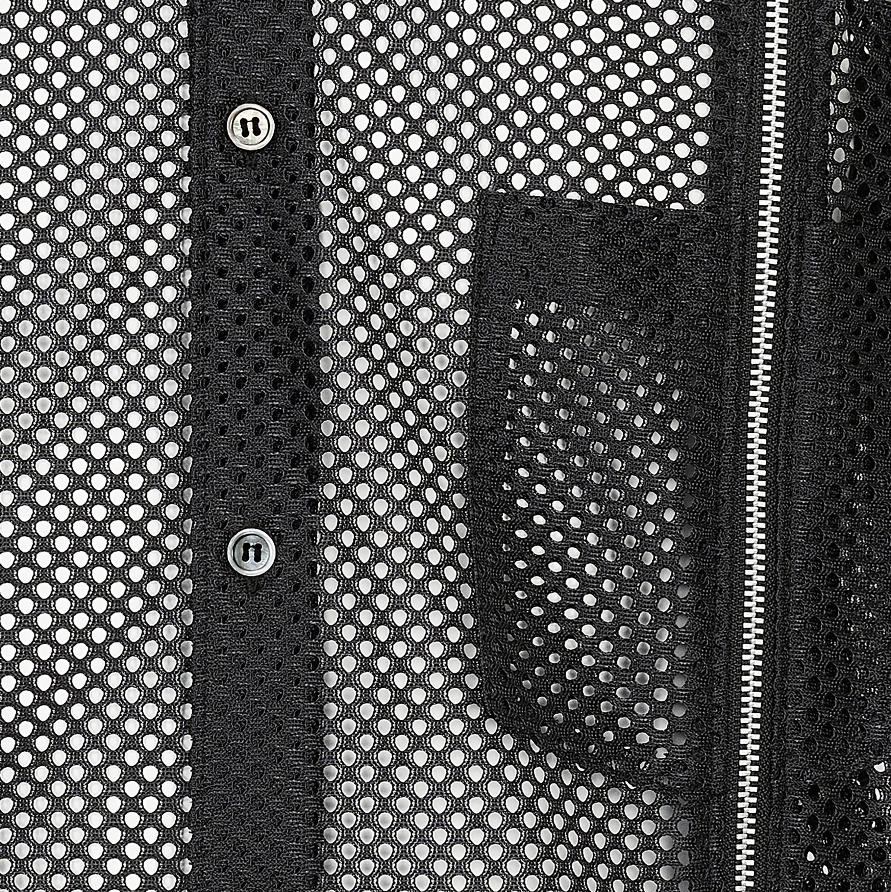 MESH SHIRT WITH ZIP BLACK
