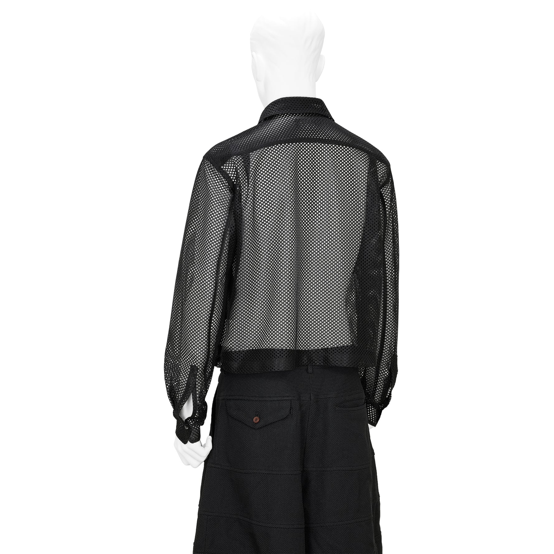 MESH SHIRT WITH ZIP BLACK