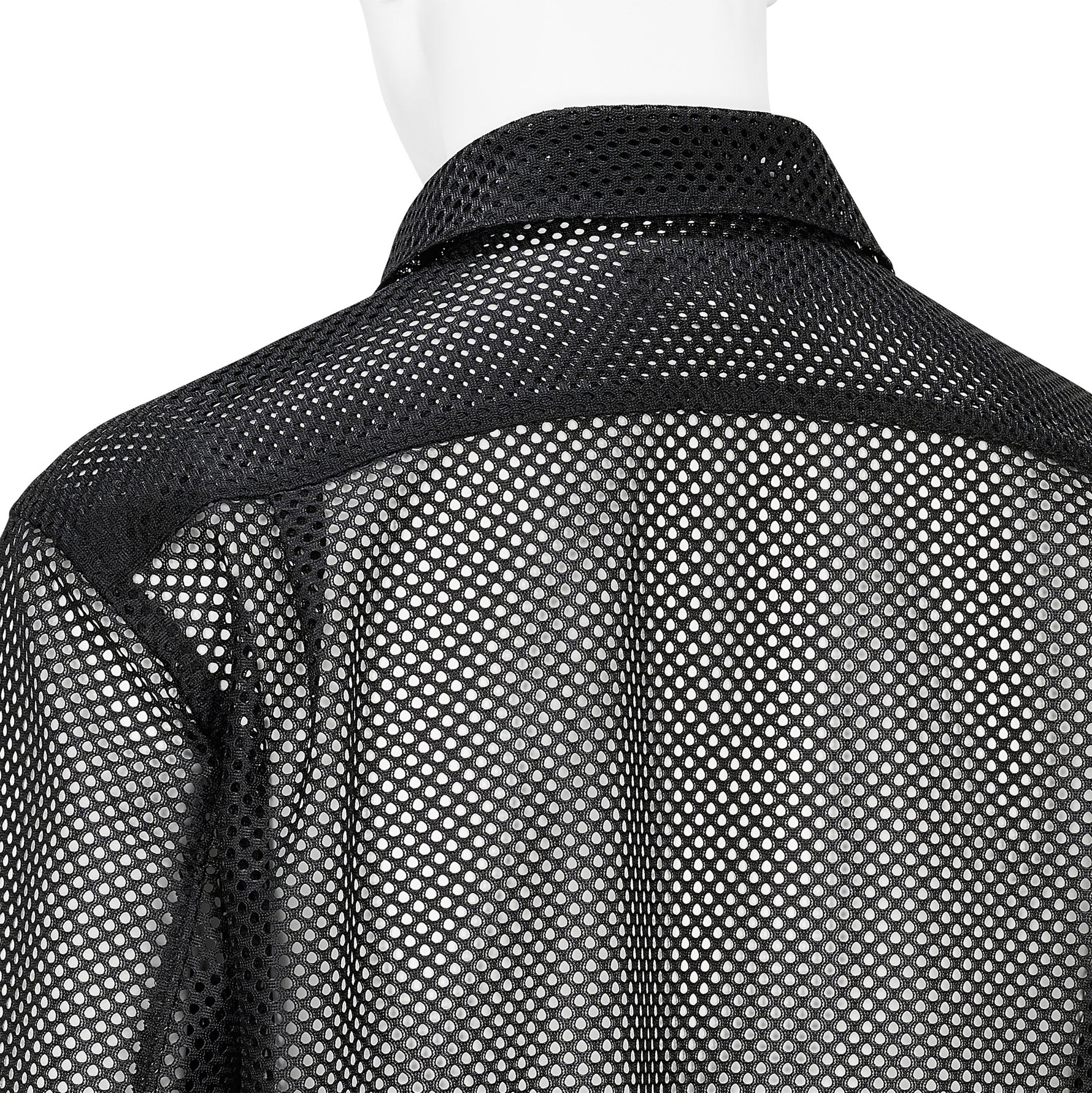 MESH SHIRT WITH ZIP BLACK