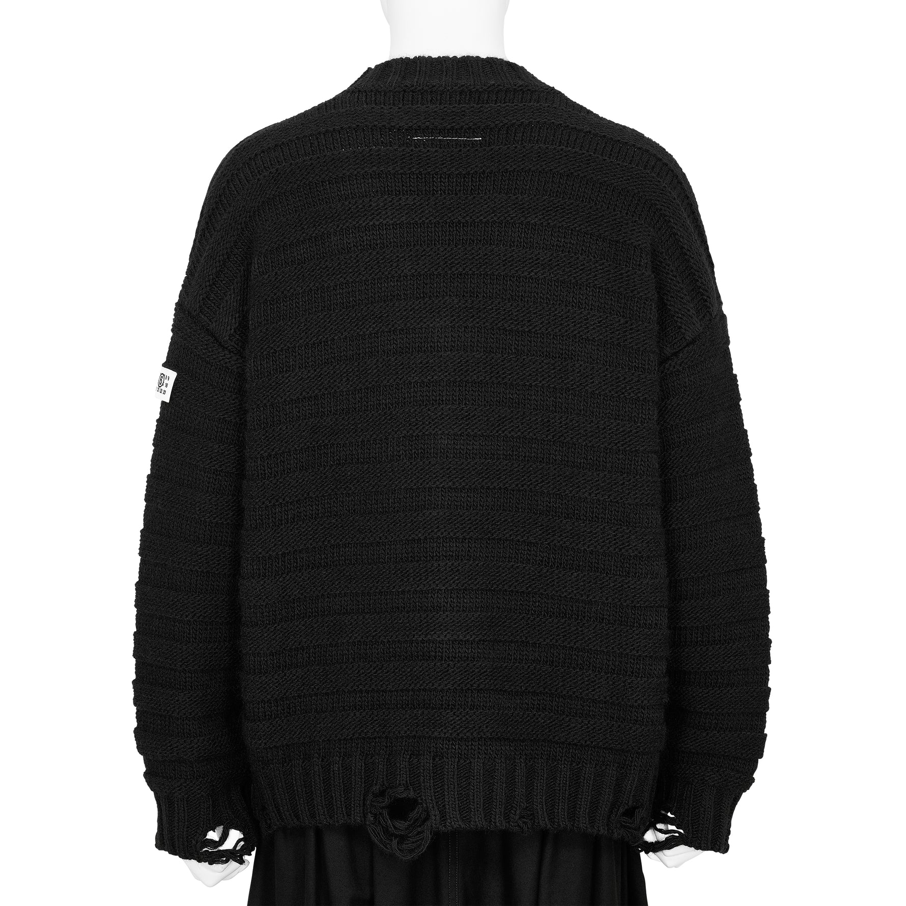 DAMAGED CARDIGAN BLACK