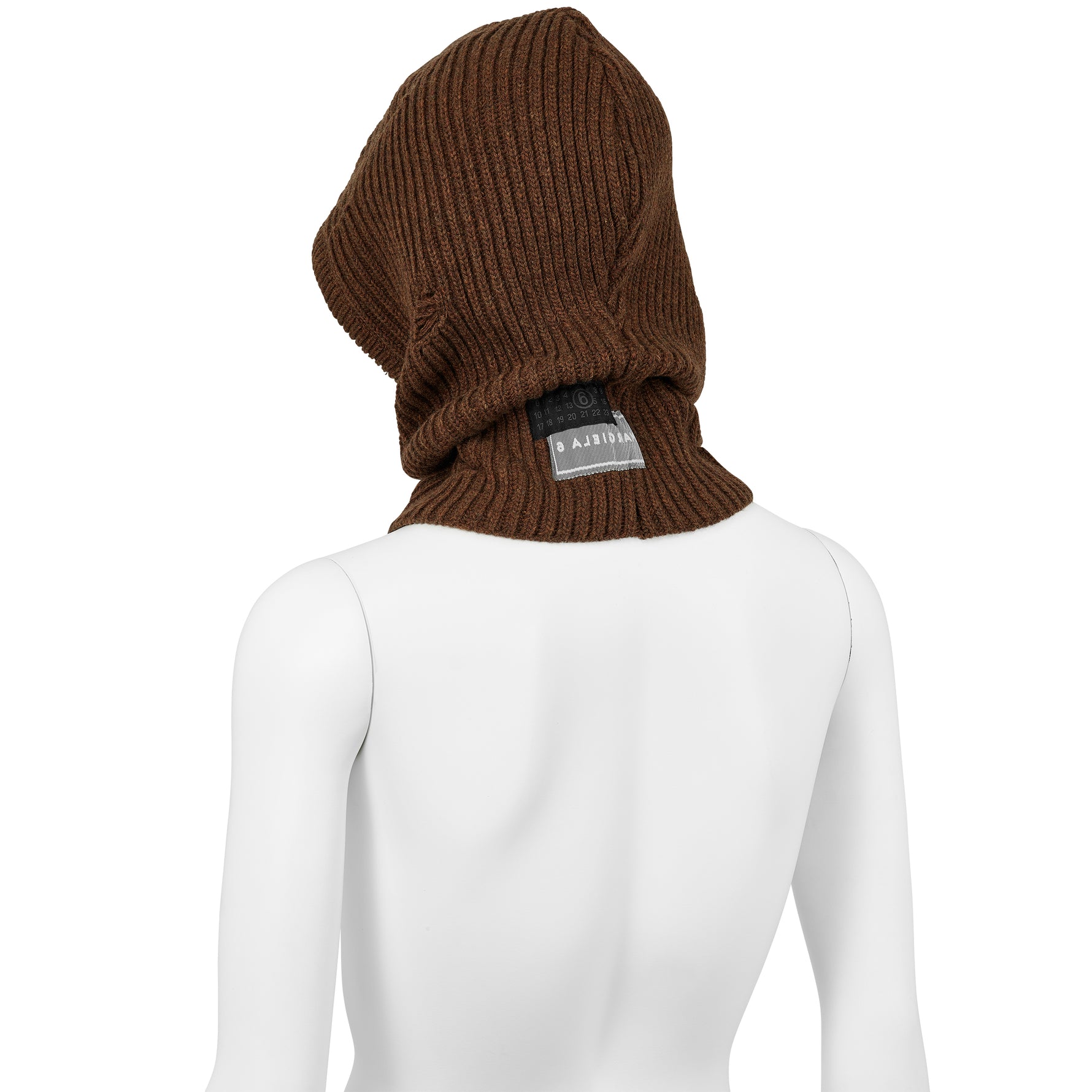 DAMAGED WOOL HOOD BROWN