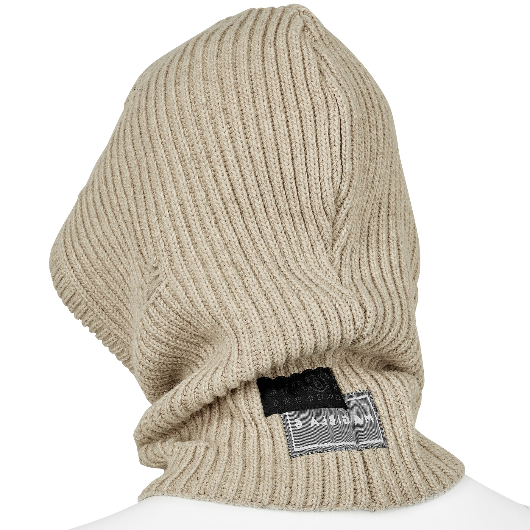 DAMAGED WOOL HOOD IVORY