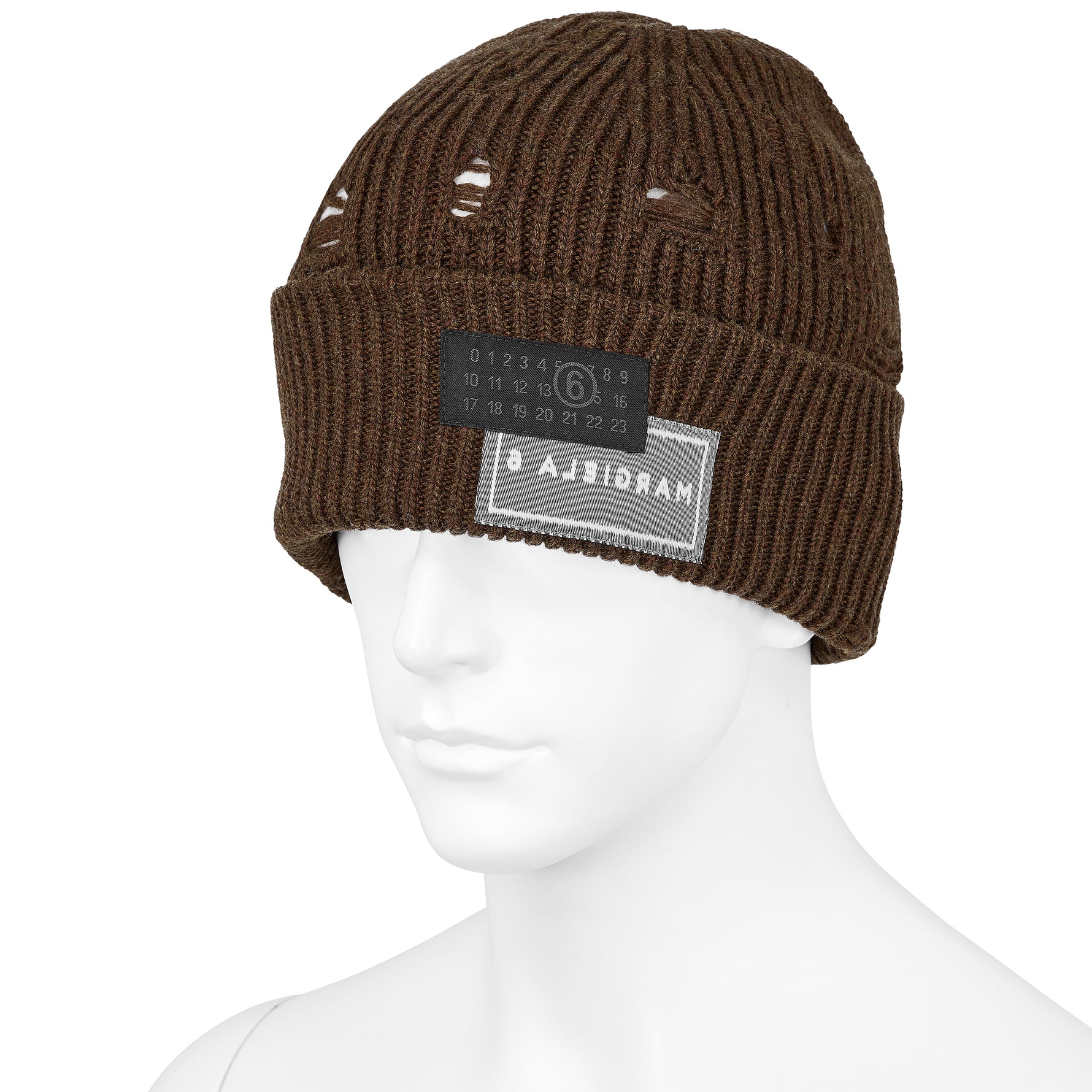 DAMAGED KNIT CAP BROWN