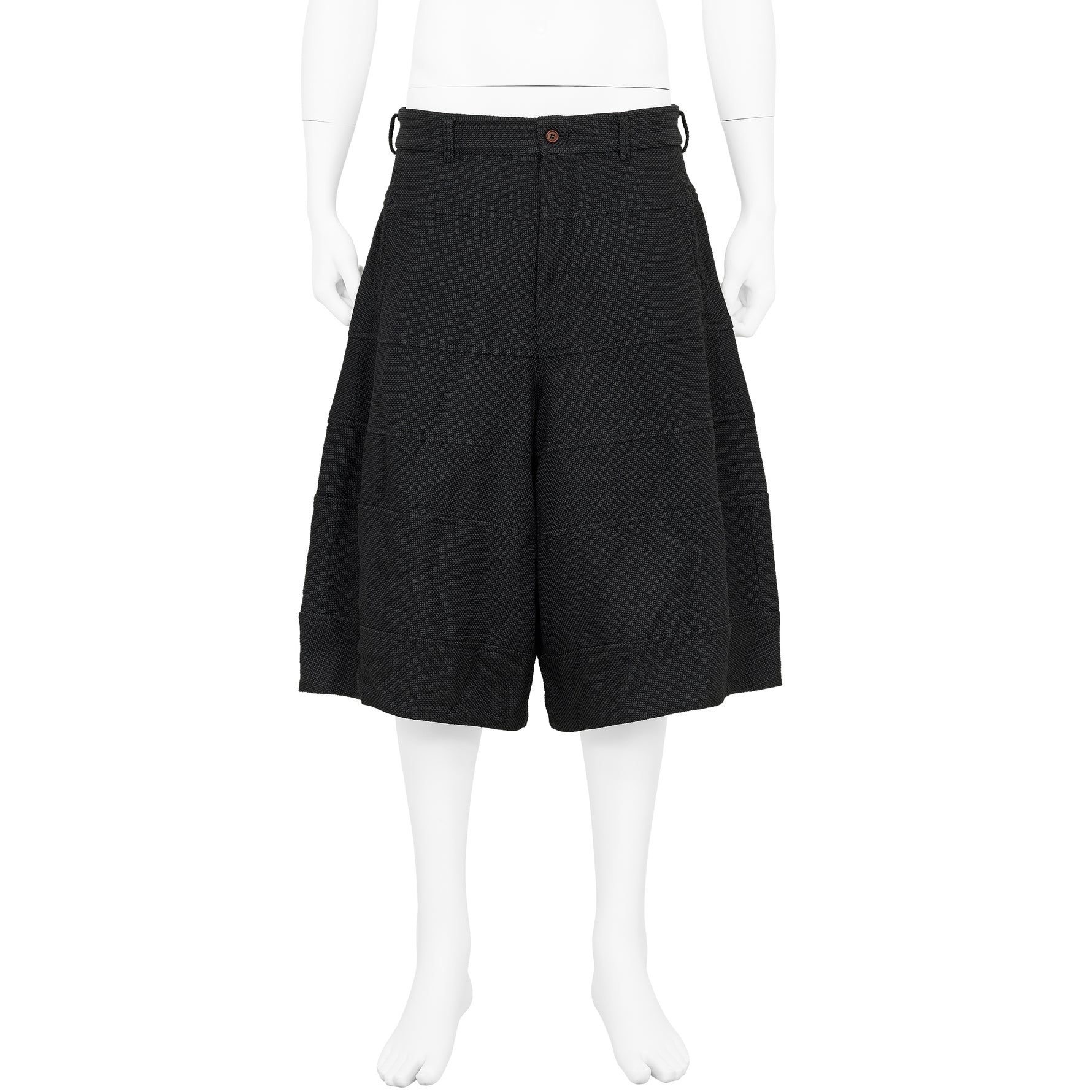 POLYESTER PANEL SHORTS BLACK