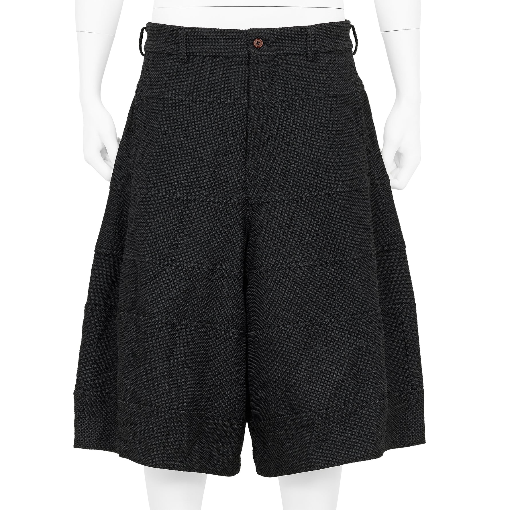 POLYESTER PANEL SHORTS BLACK
