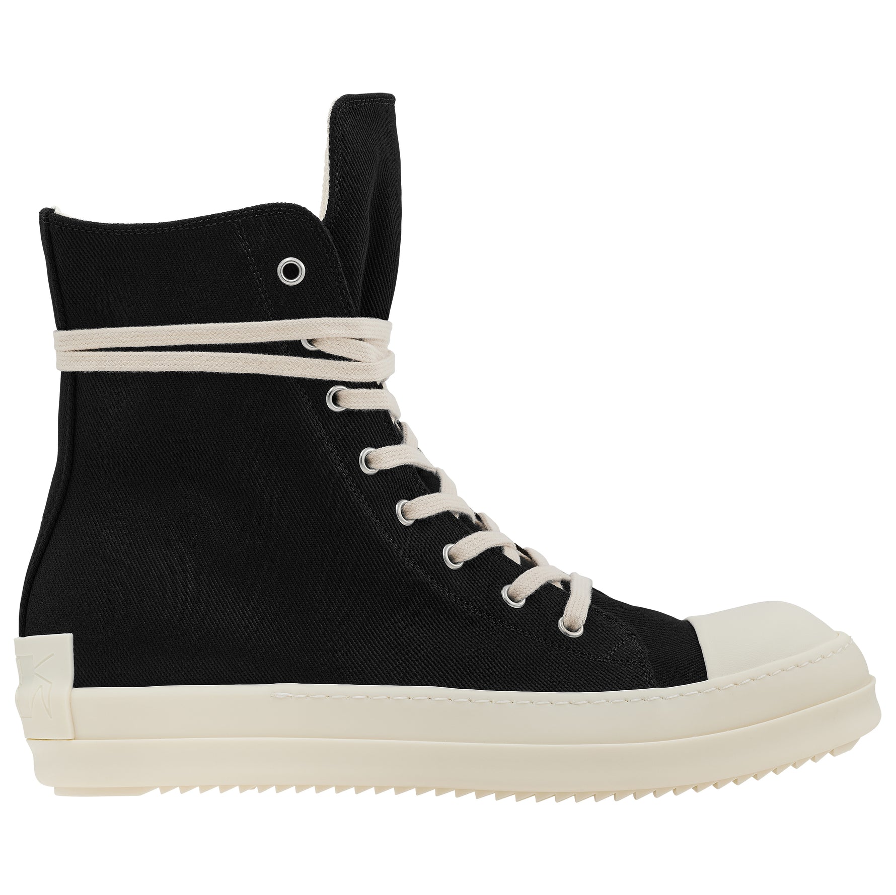 SIDE ZIP HI CUT SNEAKER BLACK WHITE
