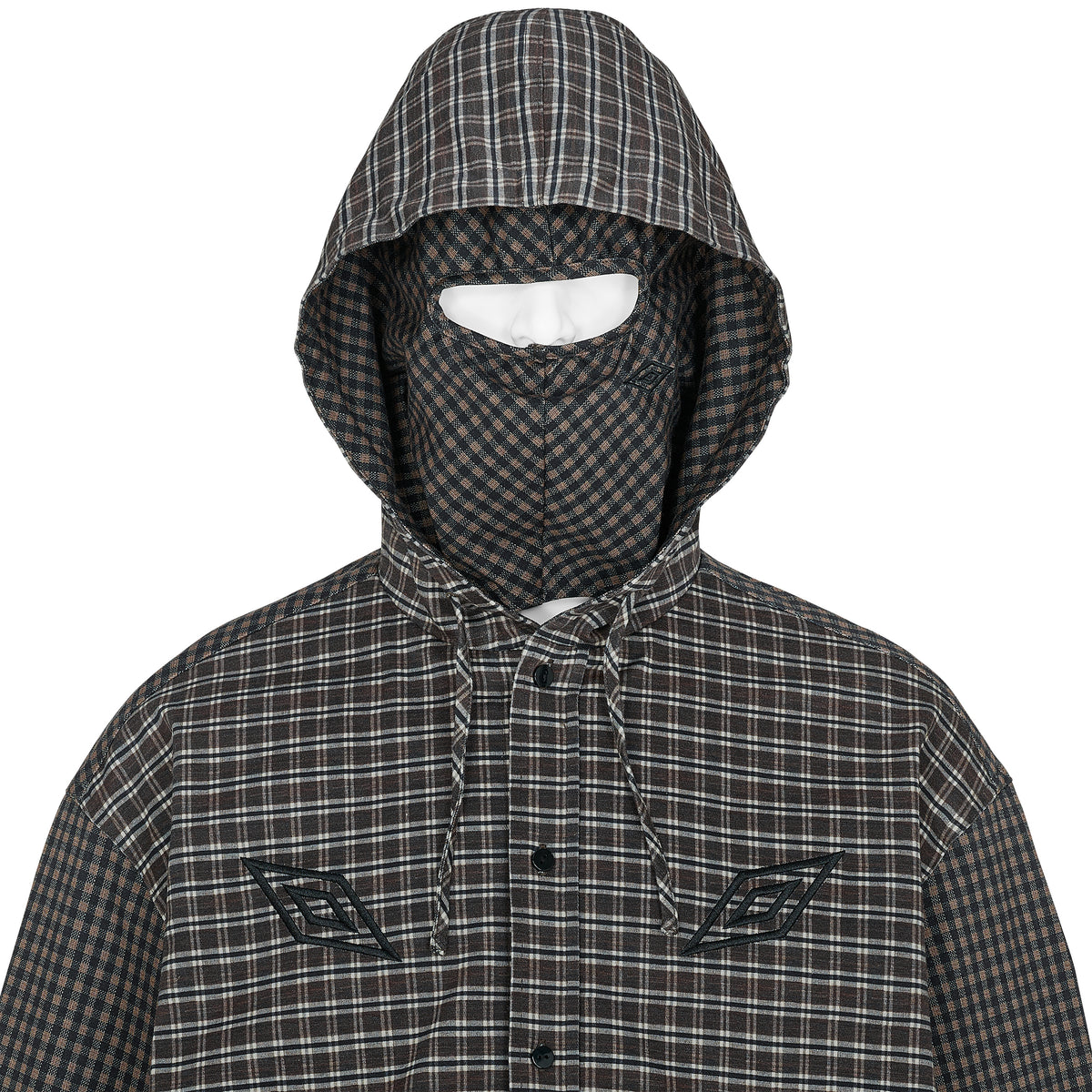 DOUBLE PLAID OVERSHIRT BROWN